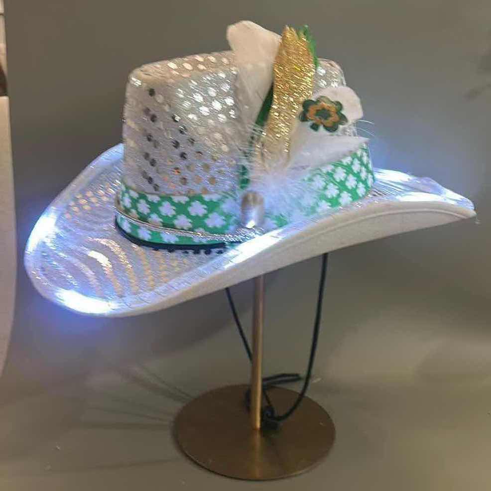 Photo 2 of NEW CUSTOM BLINKING, LIGHT UP, IRISH, SAINT PATRICK’S DAY COWGIRL HAT (ADJUSTABLE)