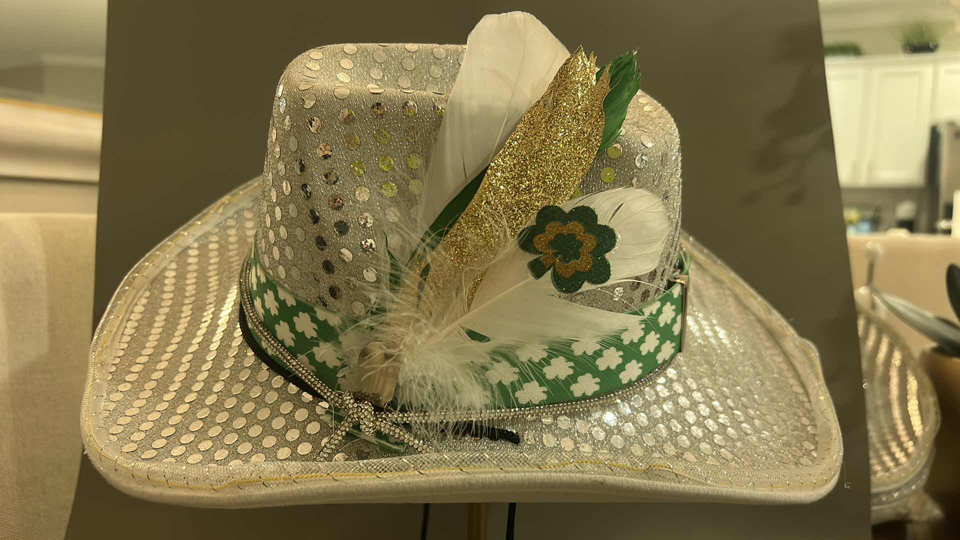 Photo 3 of NEW CUSTOM BLINKING, LIGHT UP, IRISH, SAINT PATRICK’S DAY COWGIRL HAT (ADJUSTABLE)