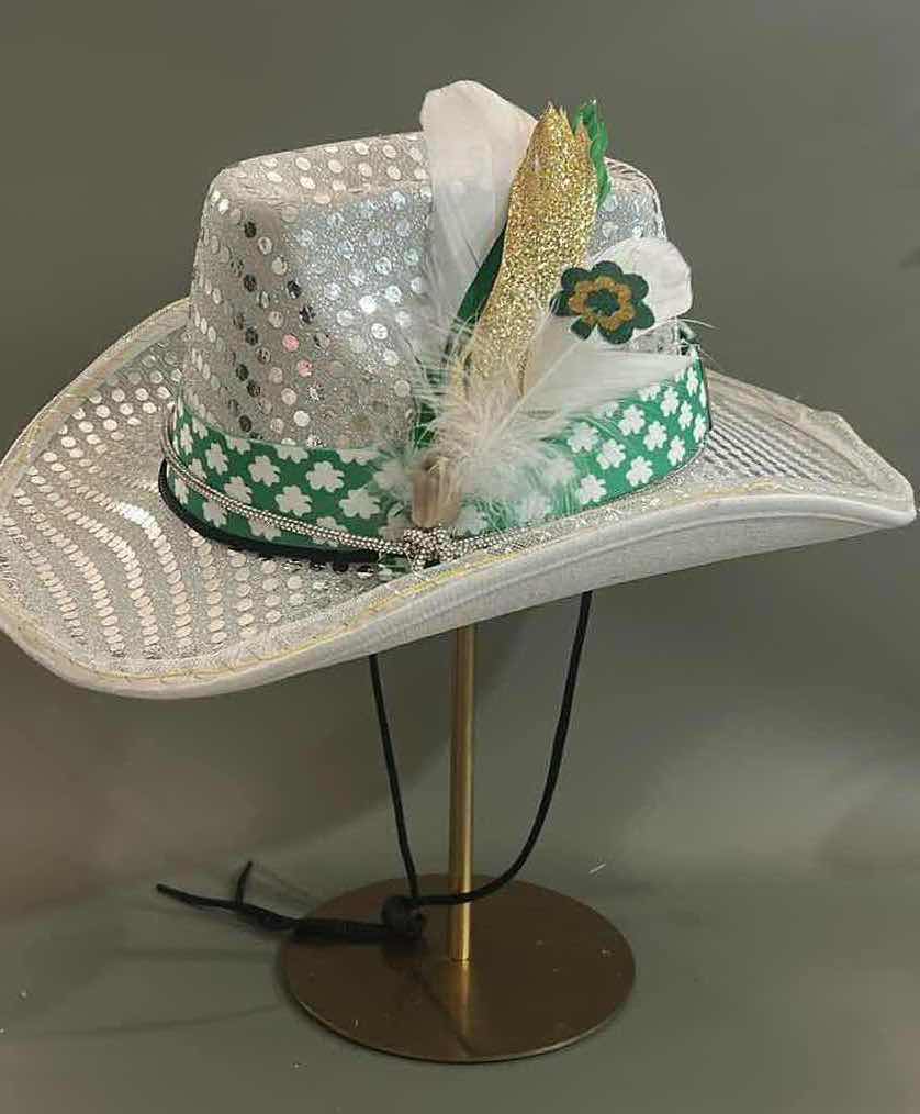 Photo 1 of NEW CUSTOM BLINKING, LIGHT UP, IRISH, SAINT PATRICK’S DAY COWGIRL HAT (ADJUSTABLE)