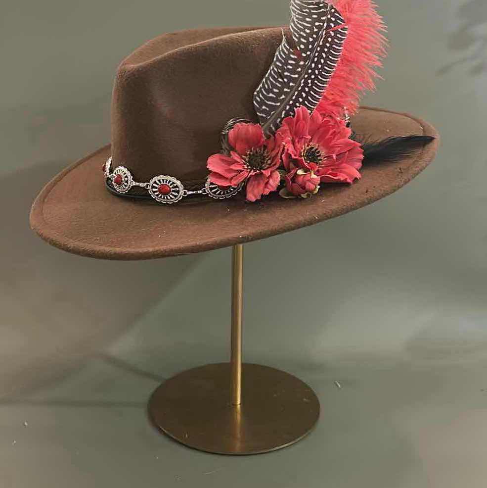 Photo 1 of NEW CUSTOM DESIGNED FELT FEDORA / COWGIRL HAT (ADJUSTABLE)