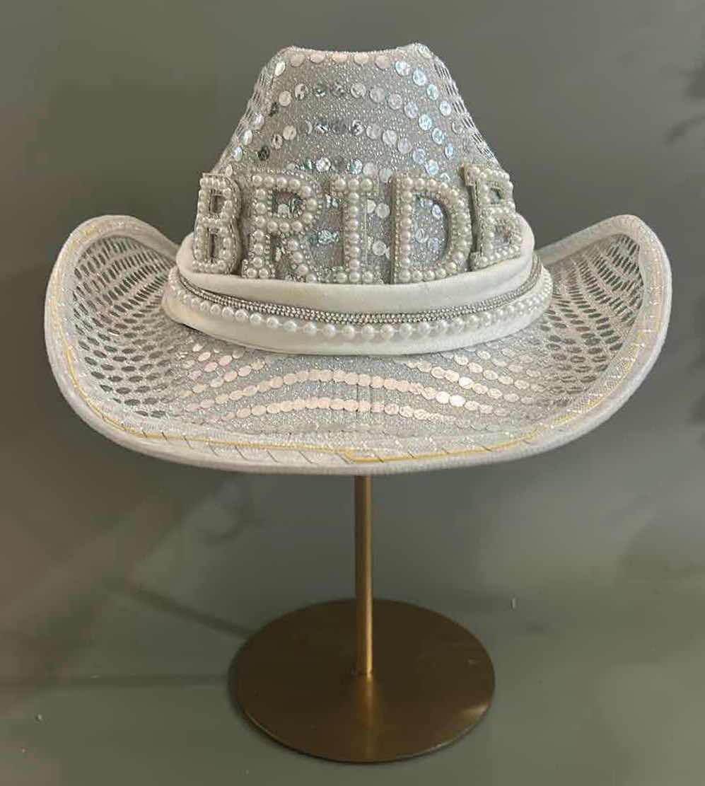 Photo 3 of NEW CUSTOM BLINKING, LIGHT UP, BRIDE / BRIDAL COWGIRL HAT (ADJUSTABLE)