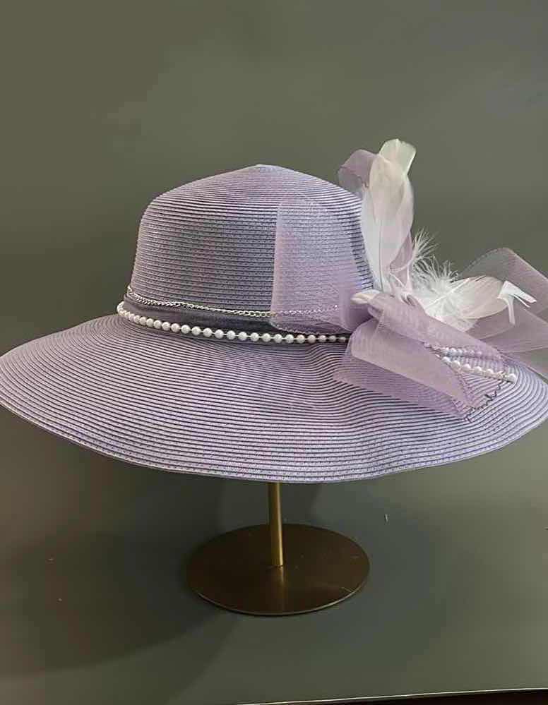 Photo 1 of CUSTOM LILAC STRAW KENTUCKY DERBY GLAM HAT