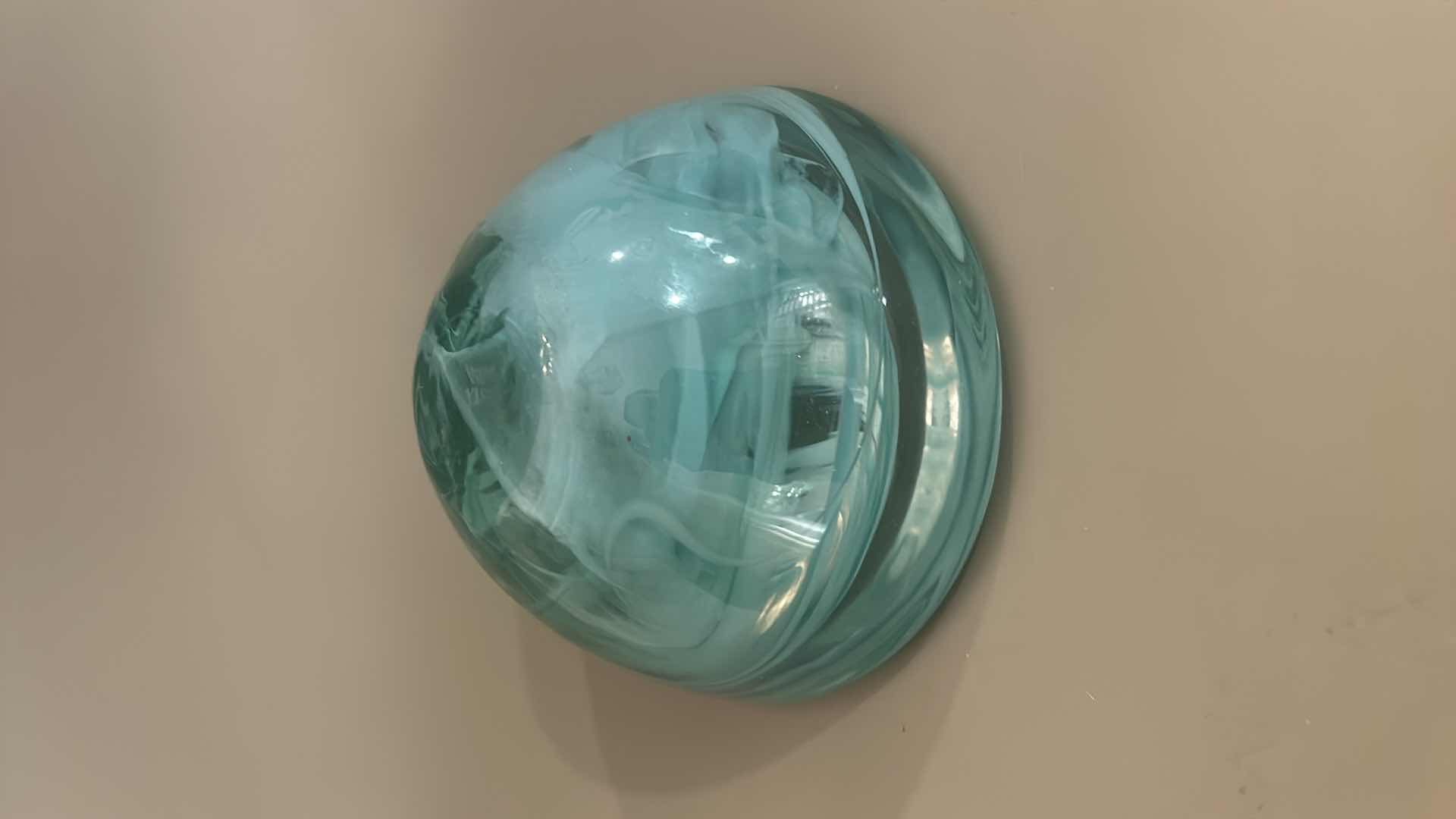 Photo 3 of SMALL BLUE BLOWN ART GLASS BOWL 4 1/2“ x  H 2 1/2“