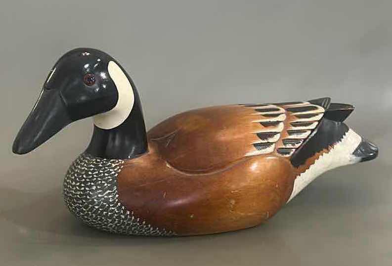 Photo 1 of VINTAGE WOOD HAND-PAINTED DUCK DECOY 13” X 5.75”