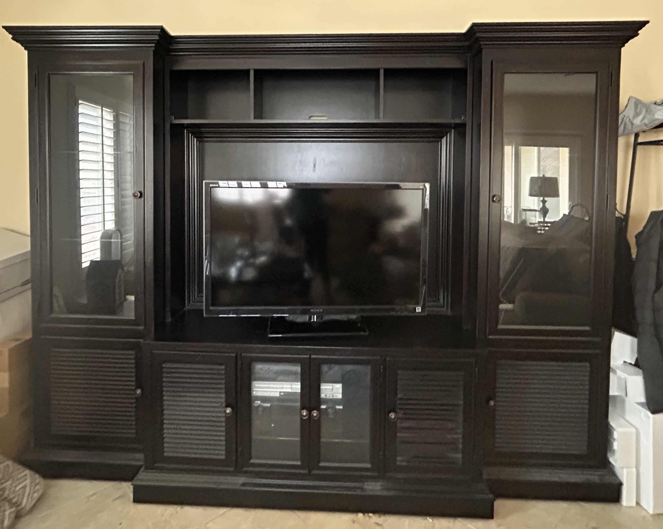 Photo 1 of WOOD ENTERTAINMENT WALL UNIT 112” X 21”X H86”