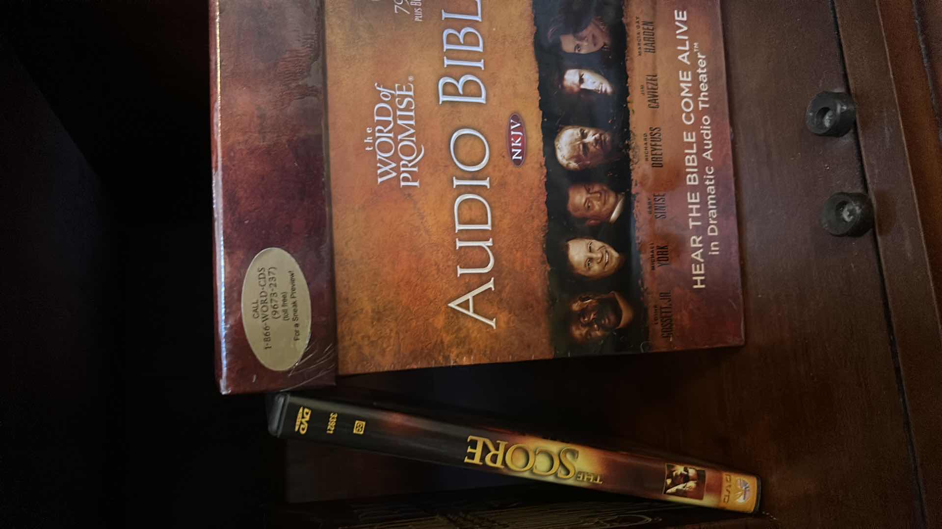 Photo 1 of CONTENTS OF SHELF-DVD'S, AUDIO BIBLE