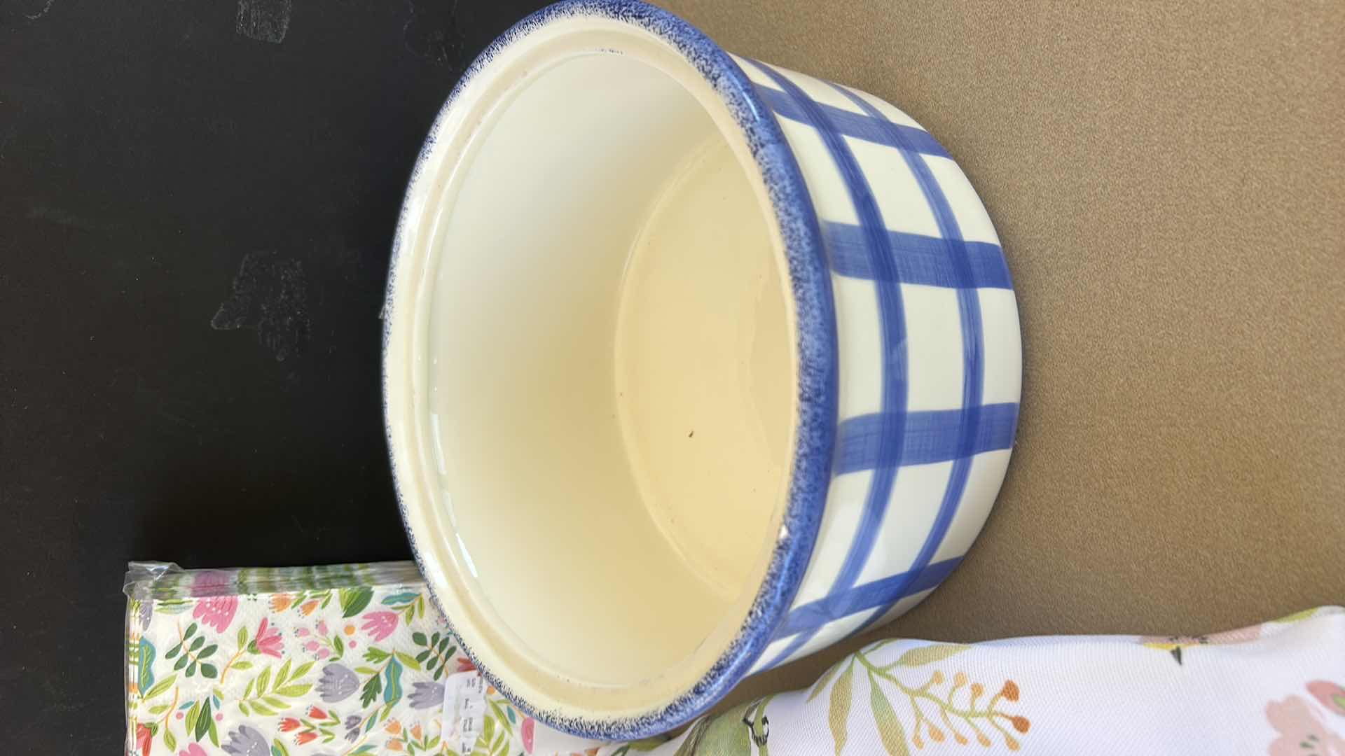 Photo 1 of SPRING DECOR- LIDDED BOWL, RECTANGULAR TABLE CLOTH, NAPKINS