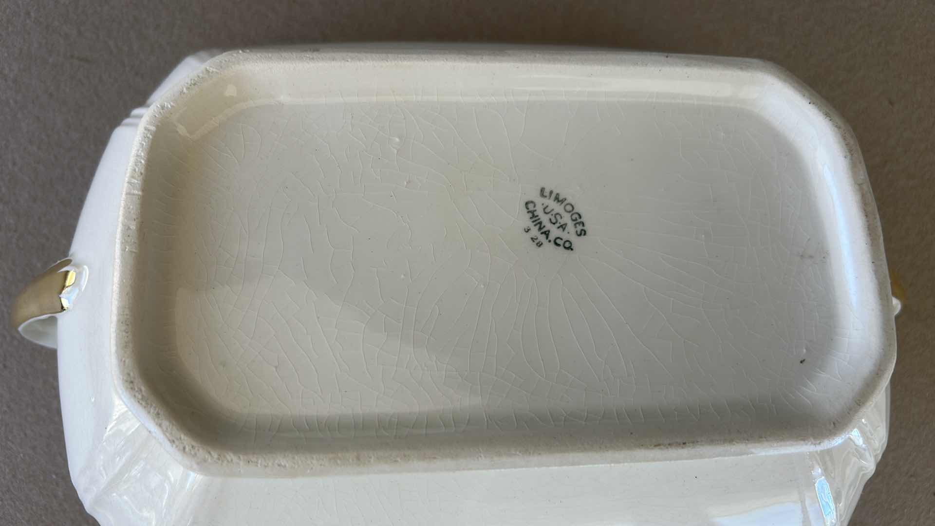 Photo 1 of VINTAGE HAND-PAINTED LIMOGES PORCELAIN LIDDED BOWL 12” x 6”