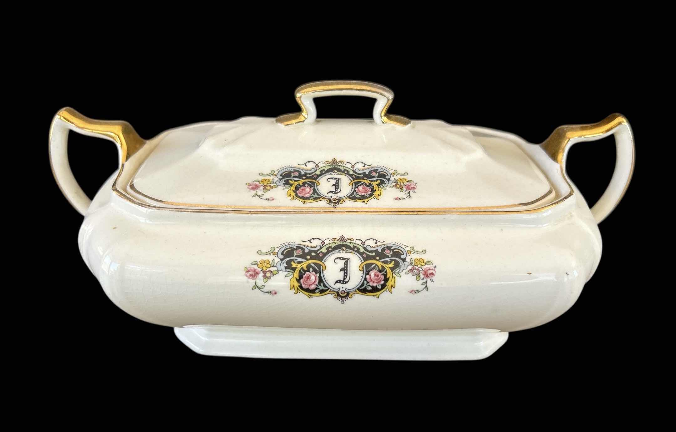 Photo 1 of VINTAGE HAND-PAINTED LIMOGES PORCELAIN LIDDED BOWL 12” x 6”