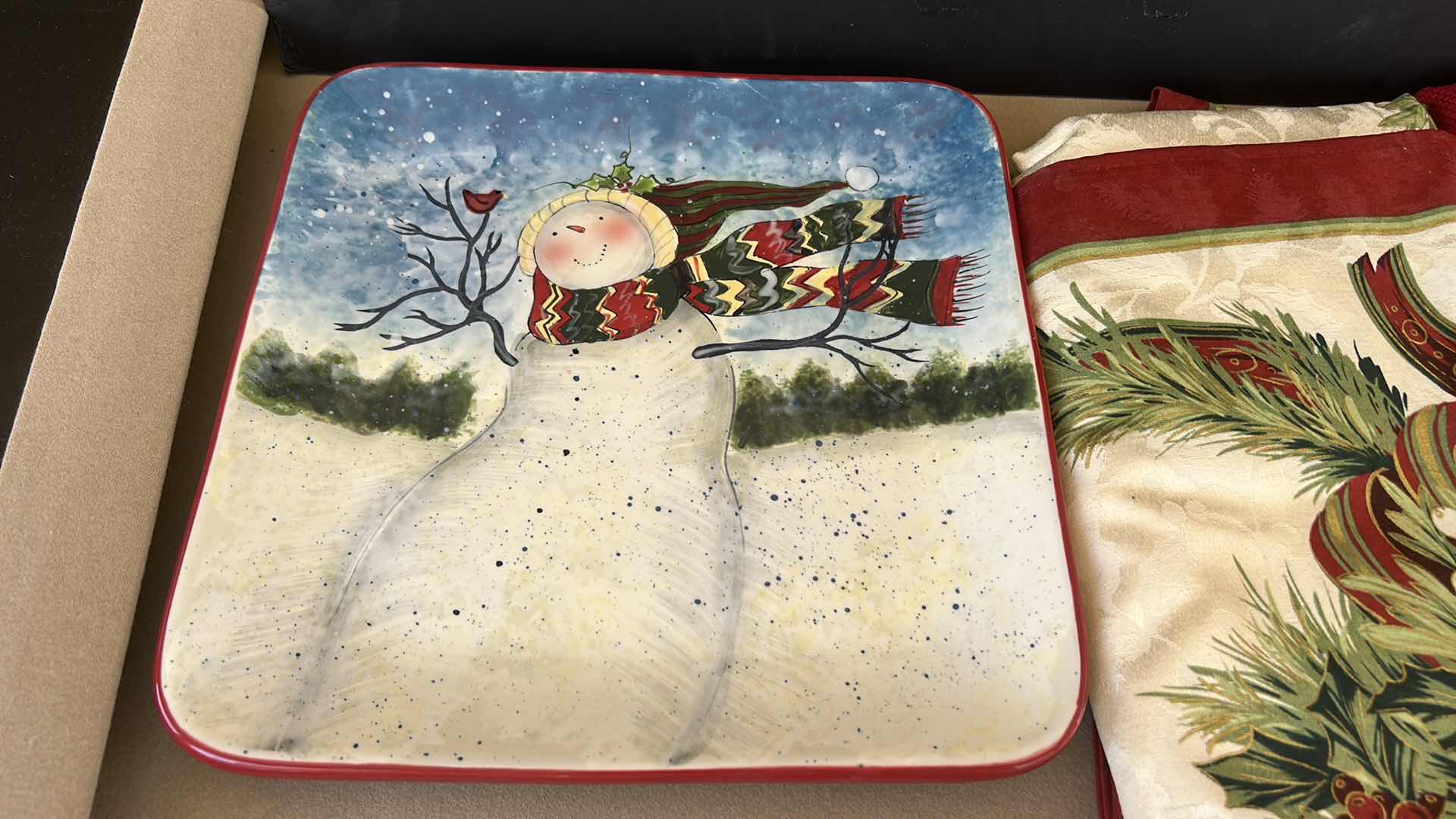 Photo 1 of WILLIAM SONOMA HOLIDAY PLATTER, CERTIFIED INTERNATIONAL HOLIDAY PLATTER, HOLIDAY TABLE CLOTHES