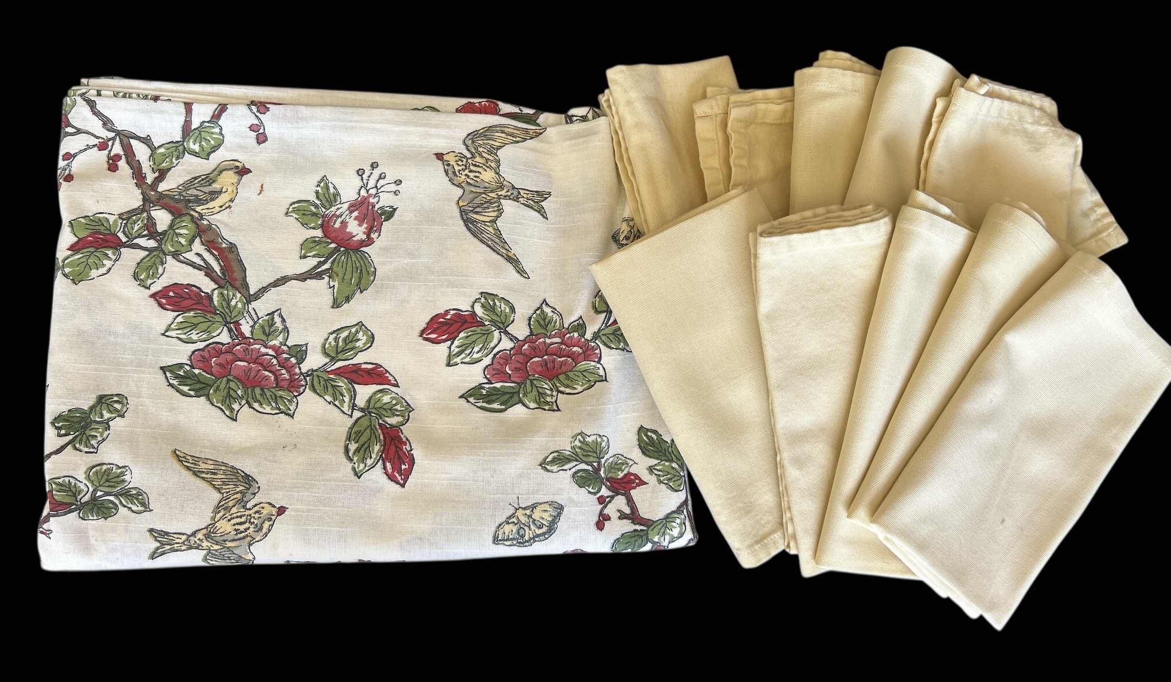 Photo 1 of HOME 100% COTTON RECTANGULAR TABLECLOTH 82” x 120” W 10 ARTISTIC 100% COTTON NAPKINS