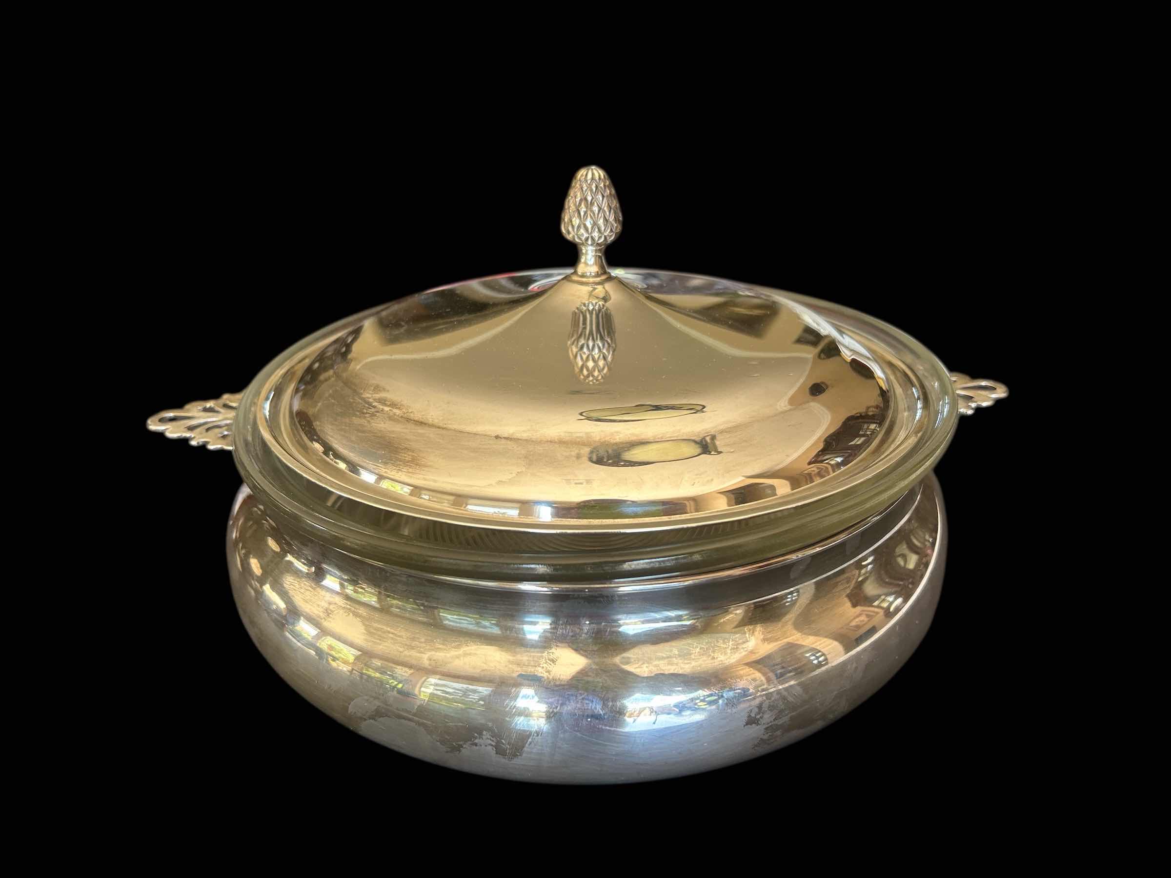 Photo 1 of SILVER PLATED LIDDED CASSEROLE 14” x 8”