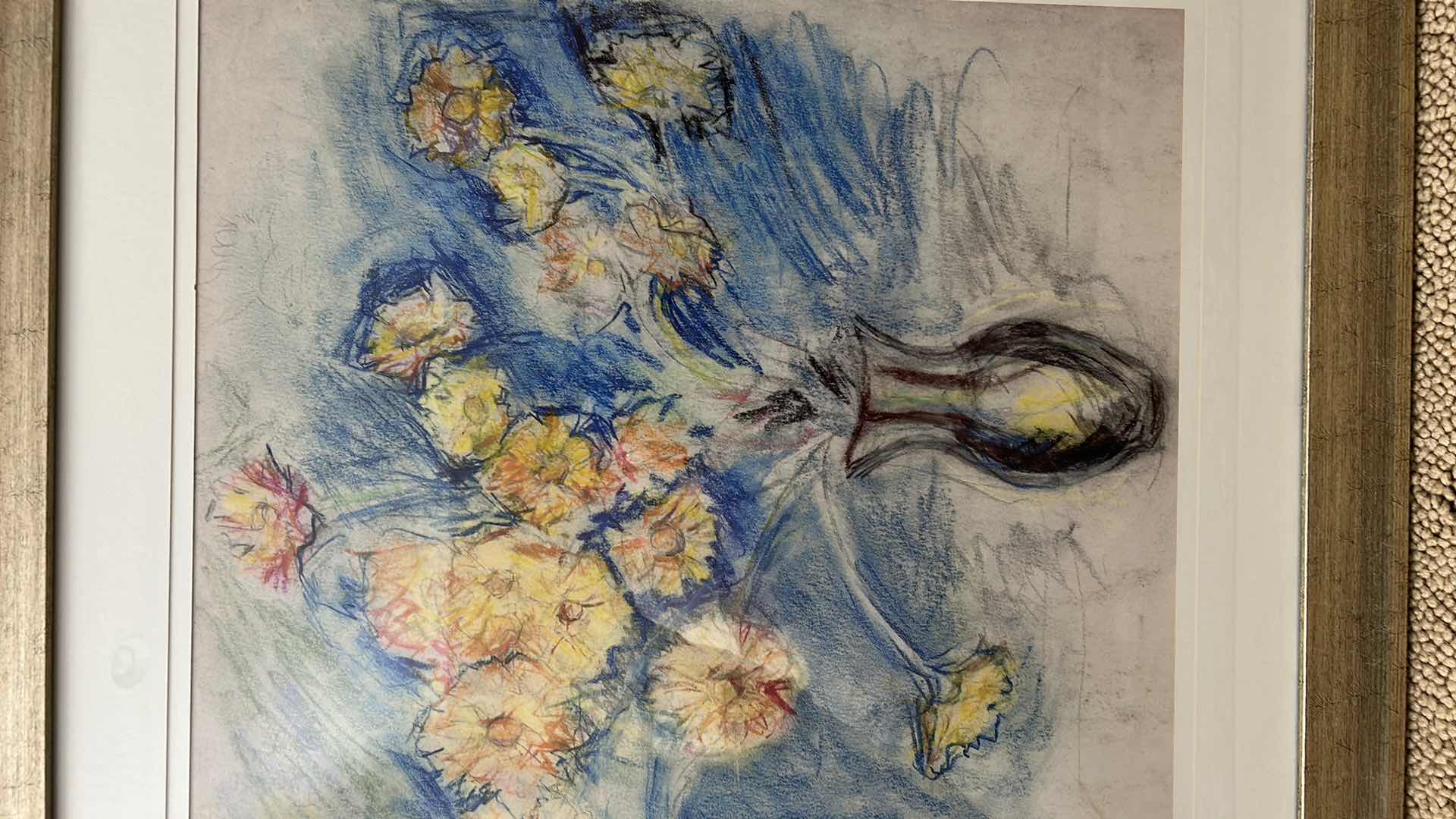 Photo 1 of FRAMED "FLOWERS IN VASE" ARTWORK 34.5“ x 34.5“