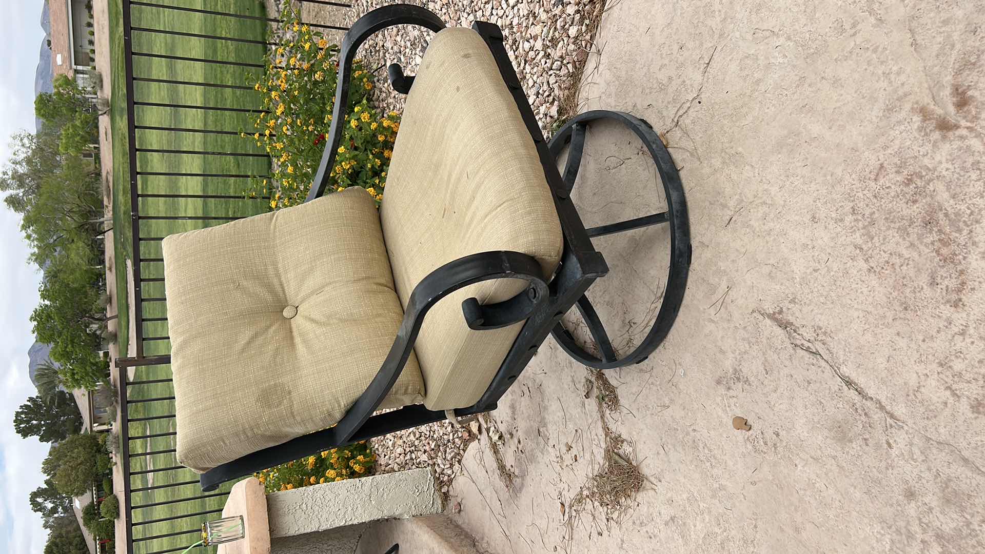 Photo 1 of  ALUMINUM SWIVEL PATIO ARM CHAIR W CUSHIONS