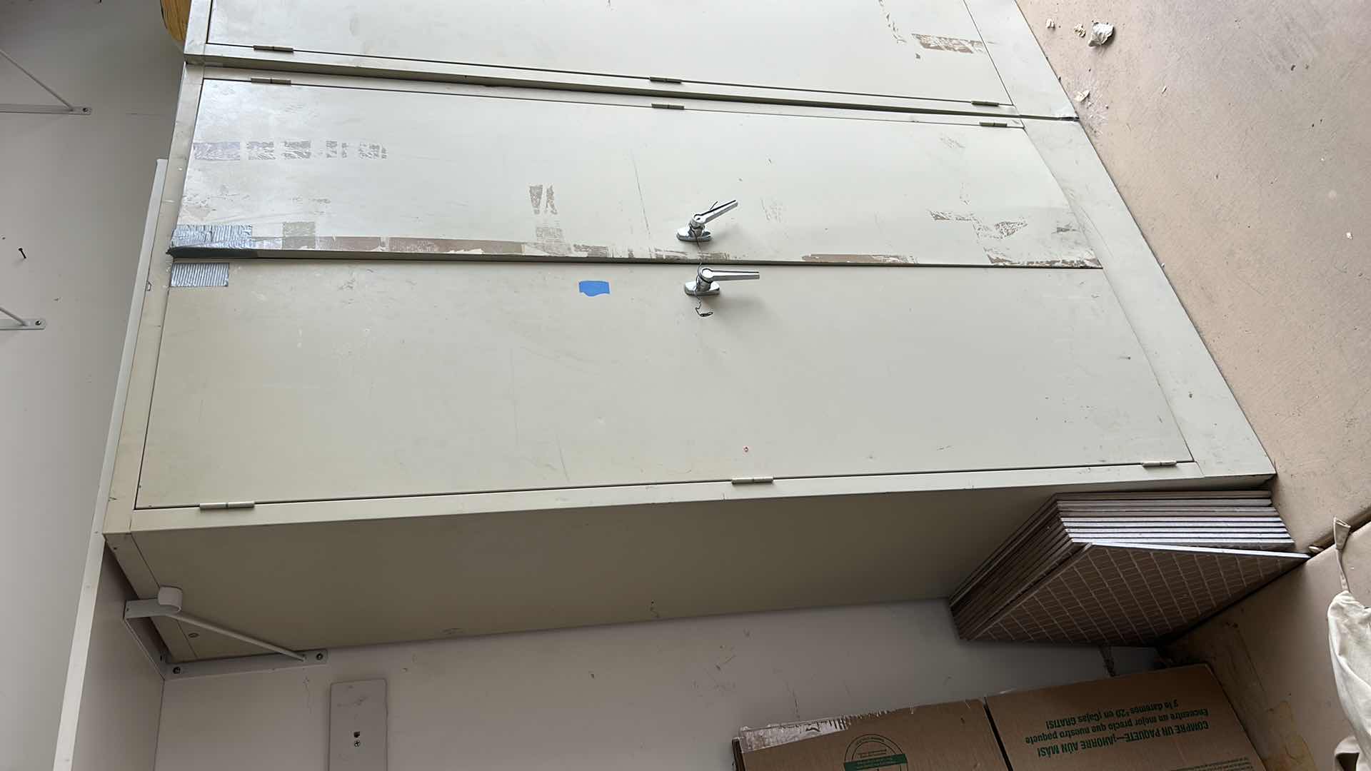 Photo 1 of GREY METAL GARAGE CABINET (CONTENTS NOT INCLUDED) 36” x 18” x 6’
