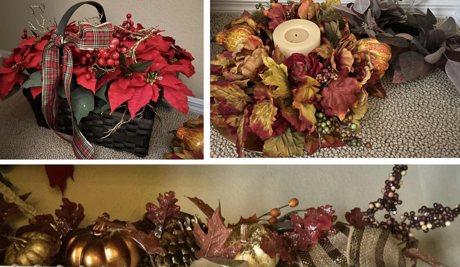 Photo 1 of HOLIDAY FAUX FLORAL ARRANGEMENTS (CHRISTMAS & FALL/THANKSGIVING)