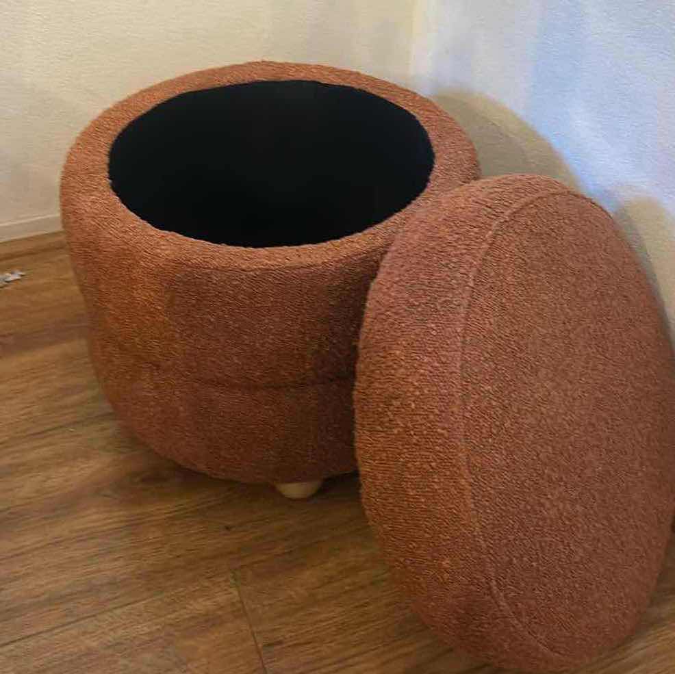 Photo 1 of SMALL UPHOLSTERED STORAGE OTTOMAN 18” x 18”