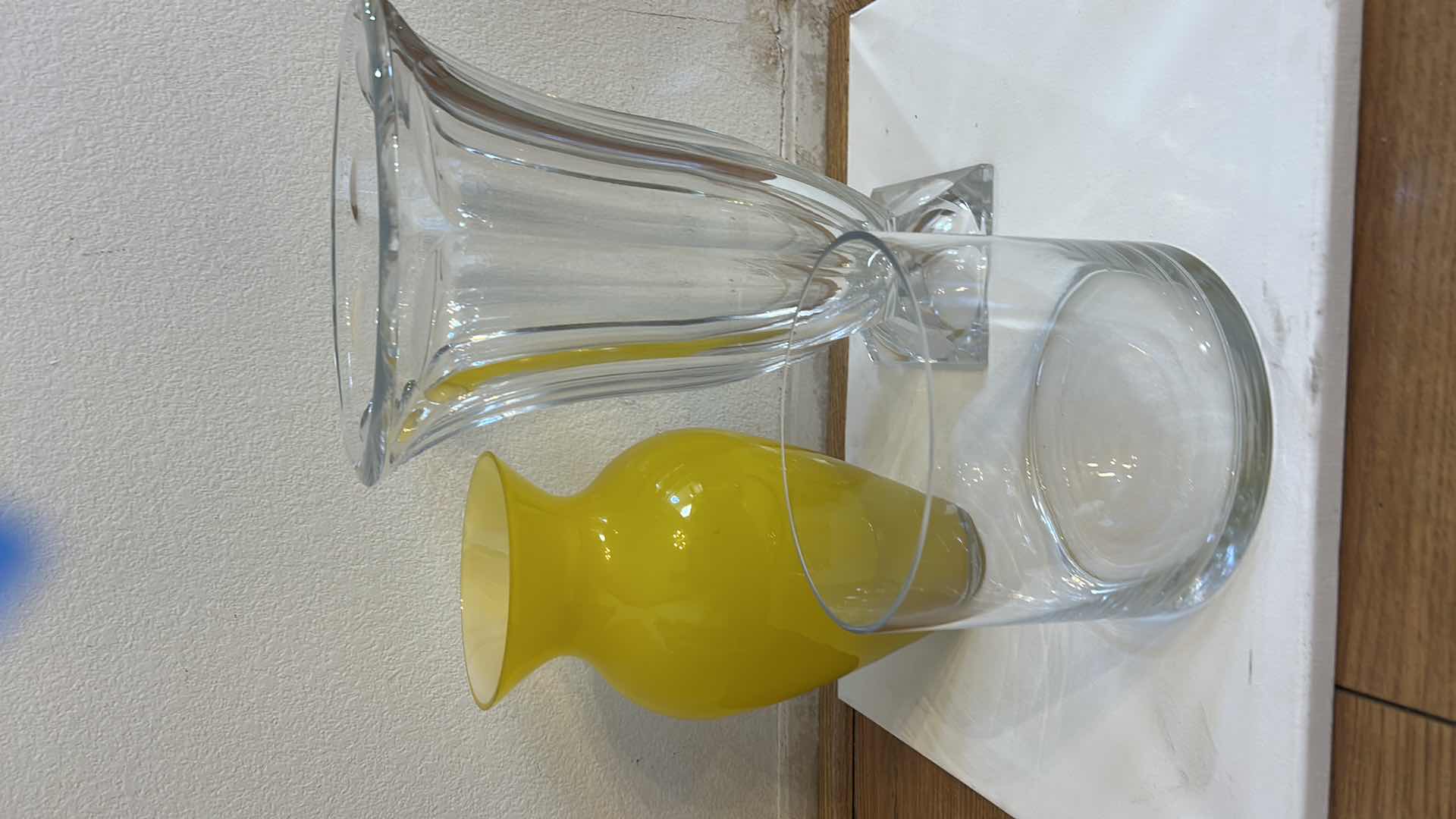 Photo 1 of 3 GLASS VASES ( LARGEST H 14.5”