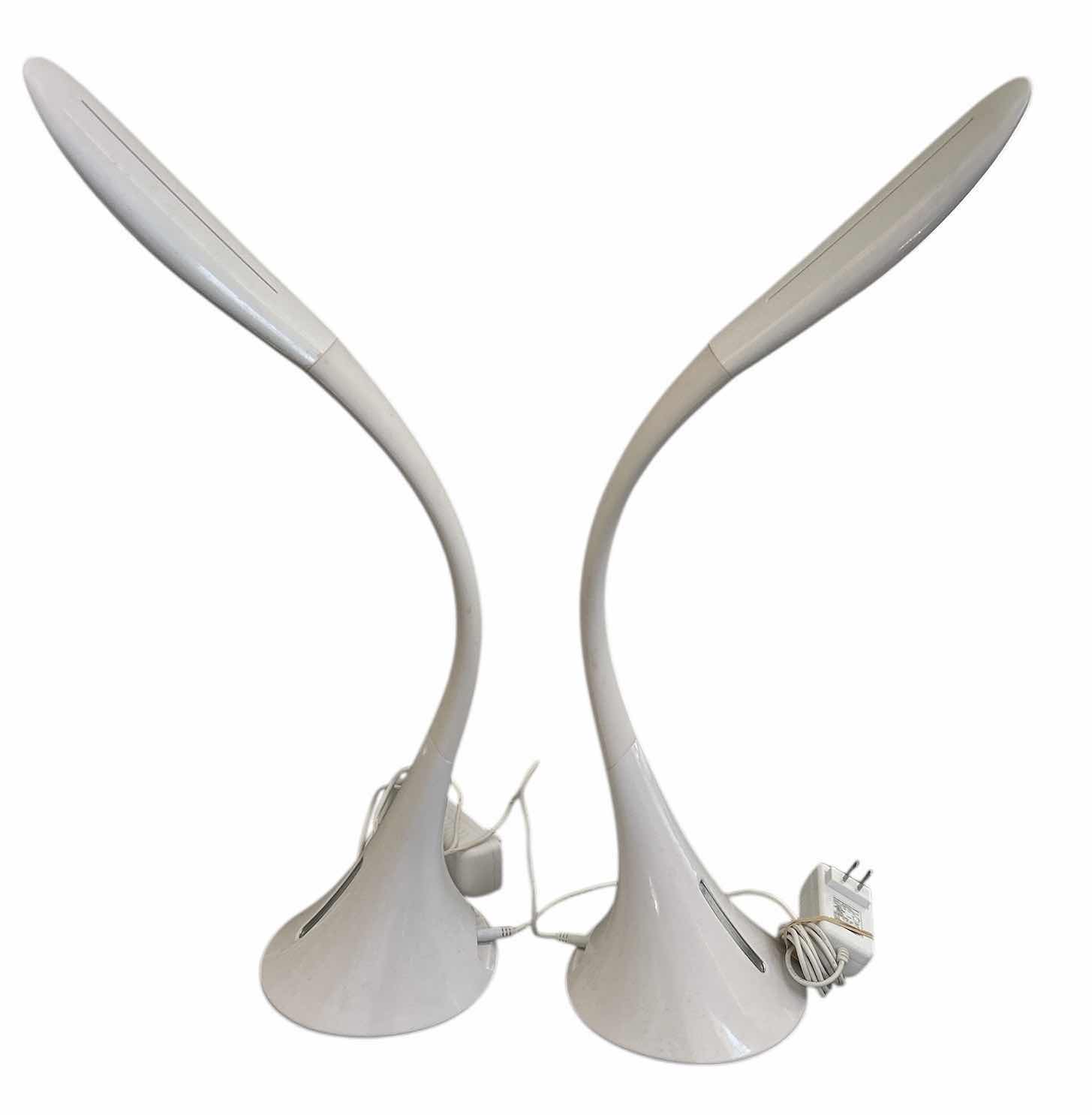 Photo 1 of 2 WHITE ADJUSTABLE ULTRA BRIGHT DESK LAMPS H27”