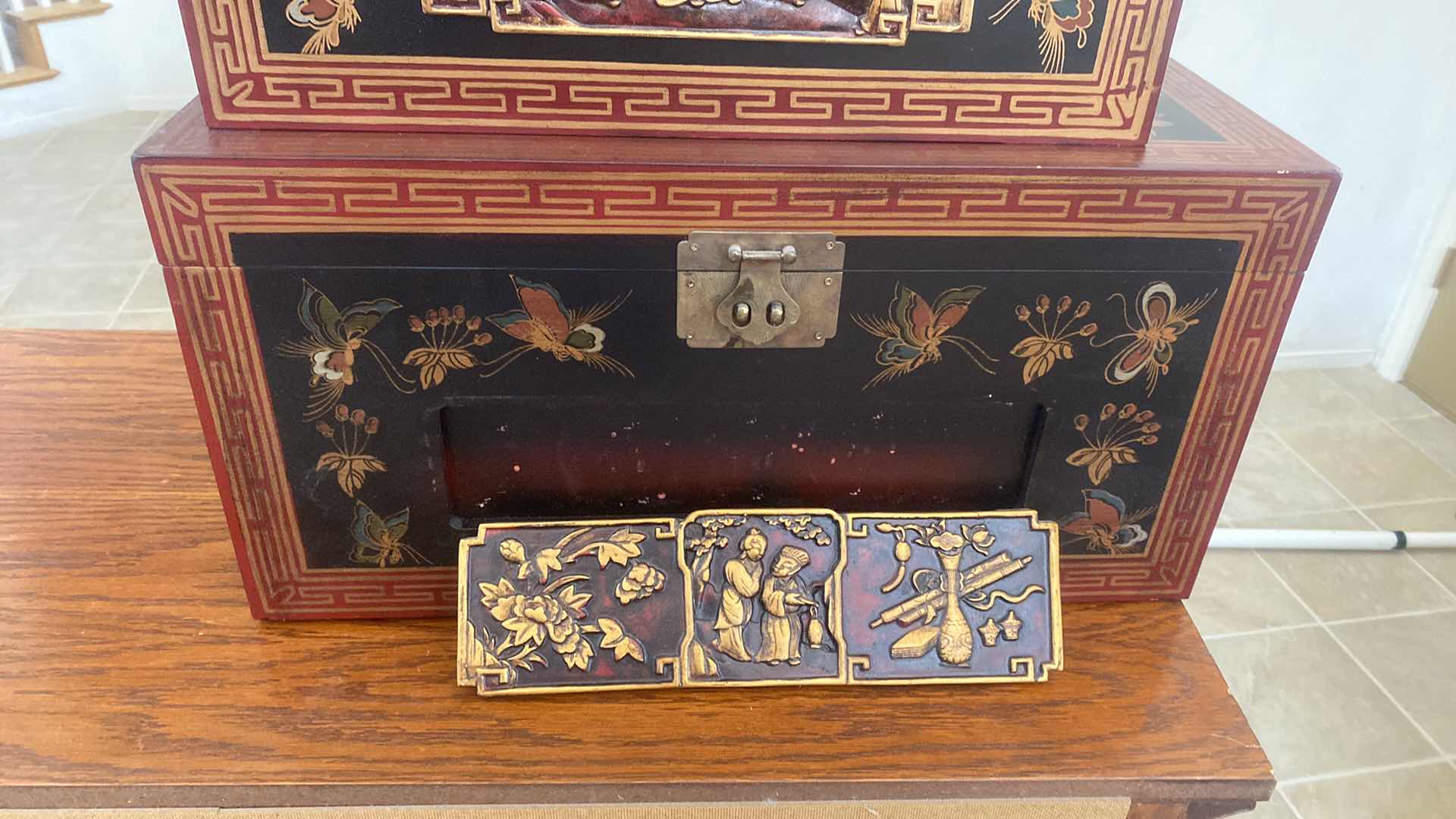 Photo 1 of 2 ASIAN DECOR BOXES LARGEST 21” x 13” H11”