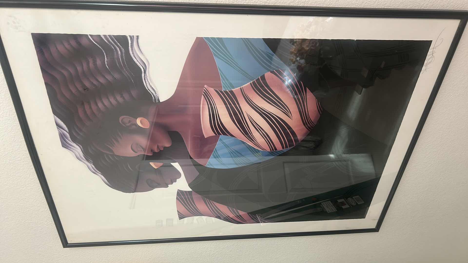 Photo 1 of FRAMED WOMEN AND POTTERY NUMBERED AND SIGNED ARTWORK 
27” x 37 1/2”