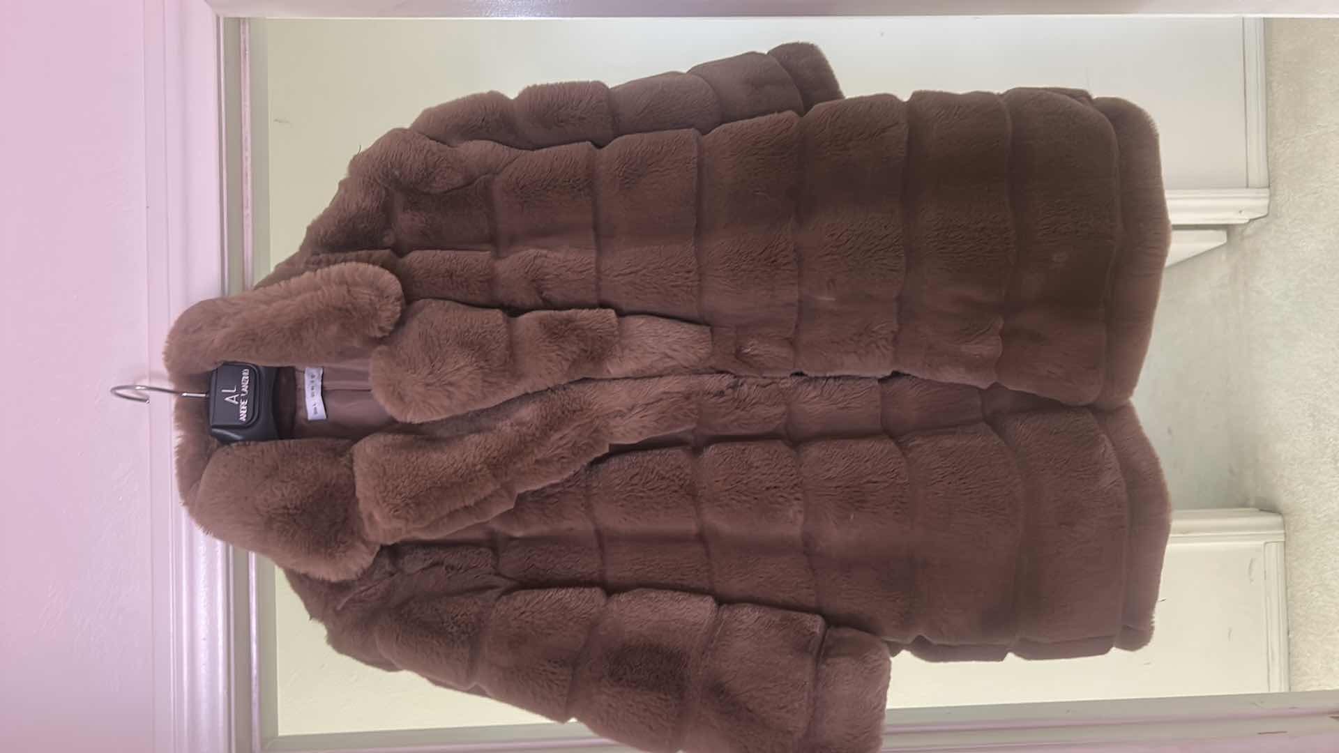 Photo 1 of WOMENS FAUX FUR CHOCOLATE BROWN COAT SIZE L