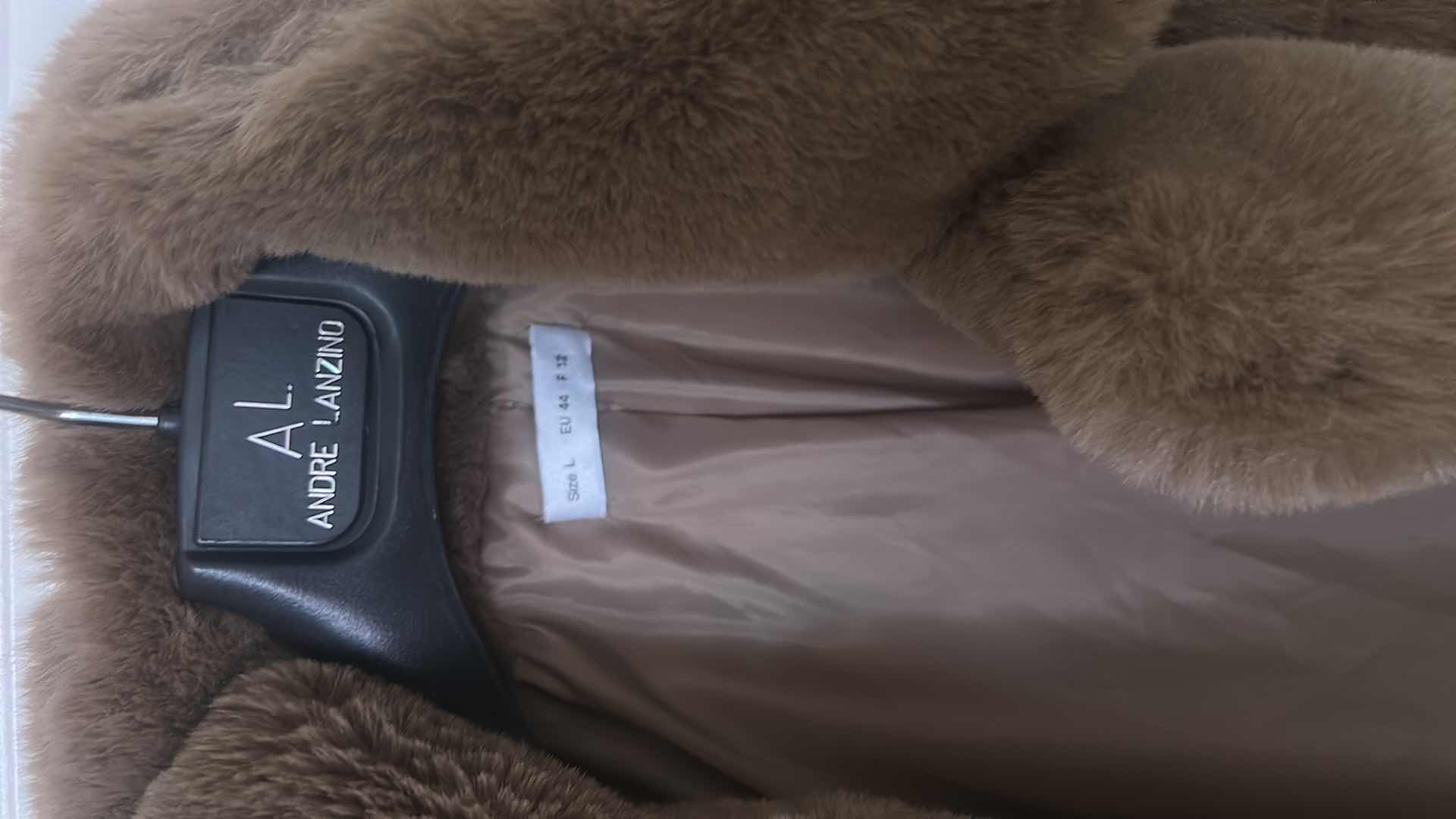 Photo 1 of WOMENS FAUX FUR CHOCOLATE BROWN COAT SIZE L
