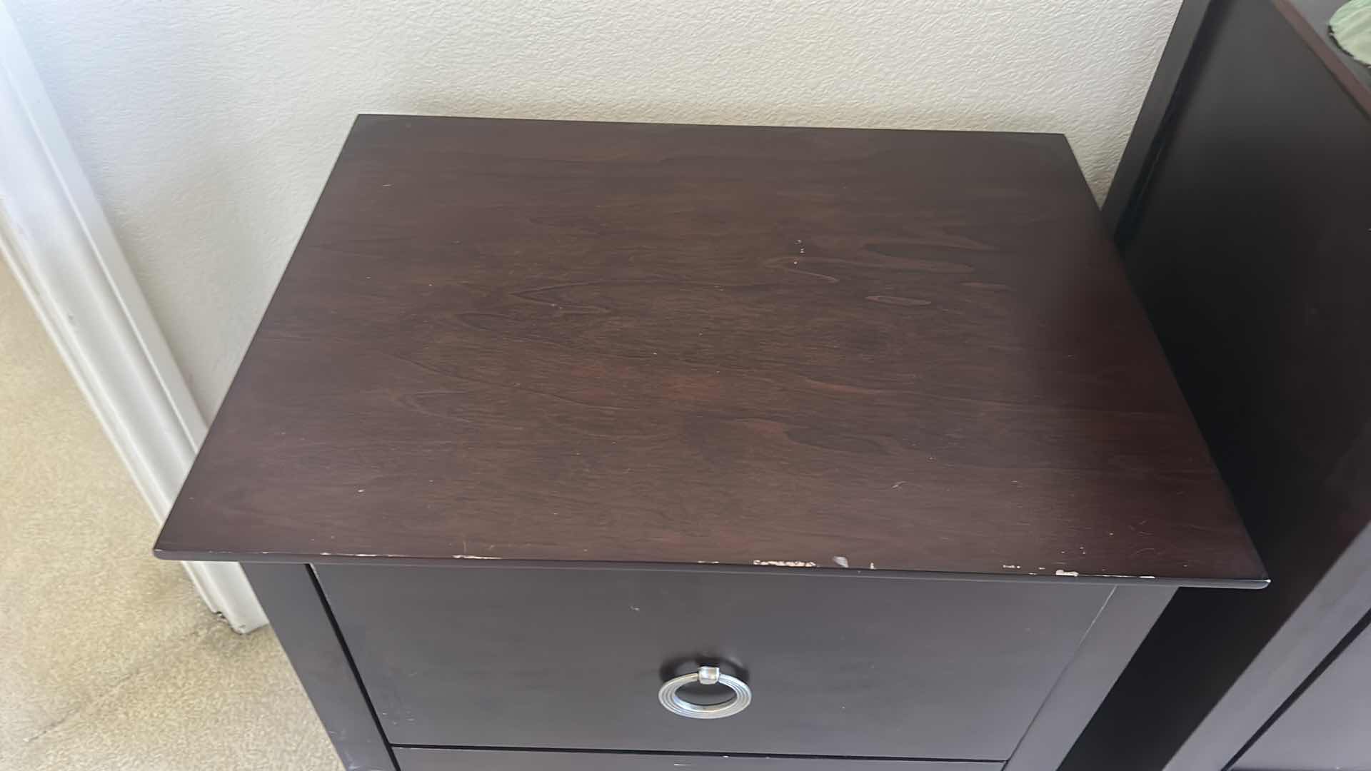 Photo 1 of 2 DRAWER WOOD NIGHTSTAND 23 1/2“ x 17 1/2“ x H26“