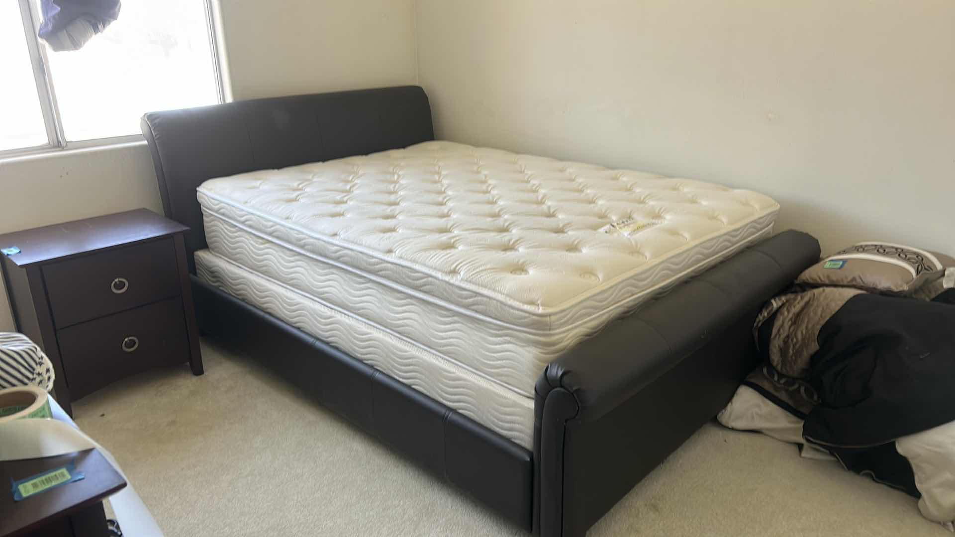 Photo 1 of QUEEN BONDED LEATHER HEADBOARD/ FOOTBOARD AND SIDE PANELS  65” x 99“ x H42“
