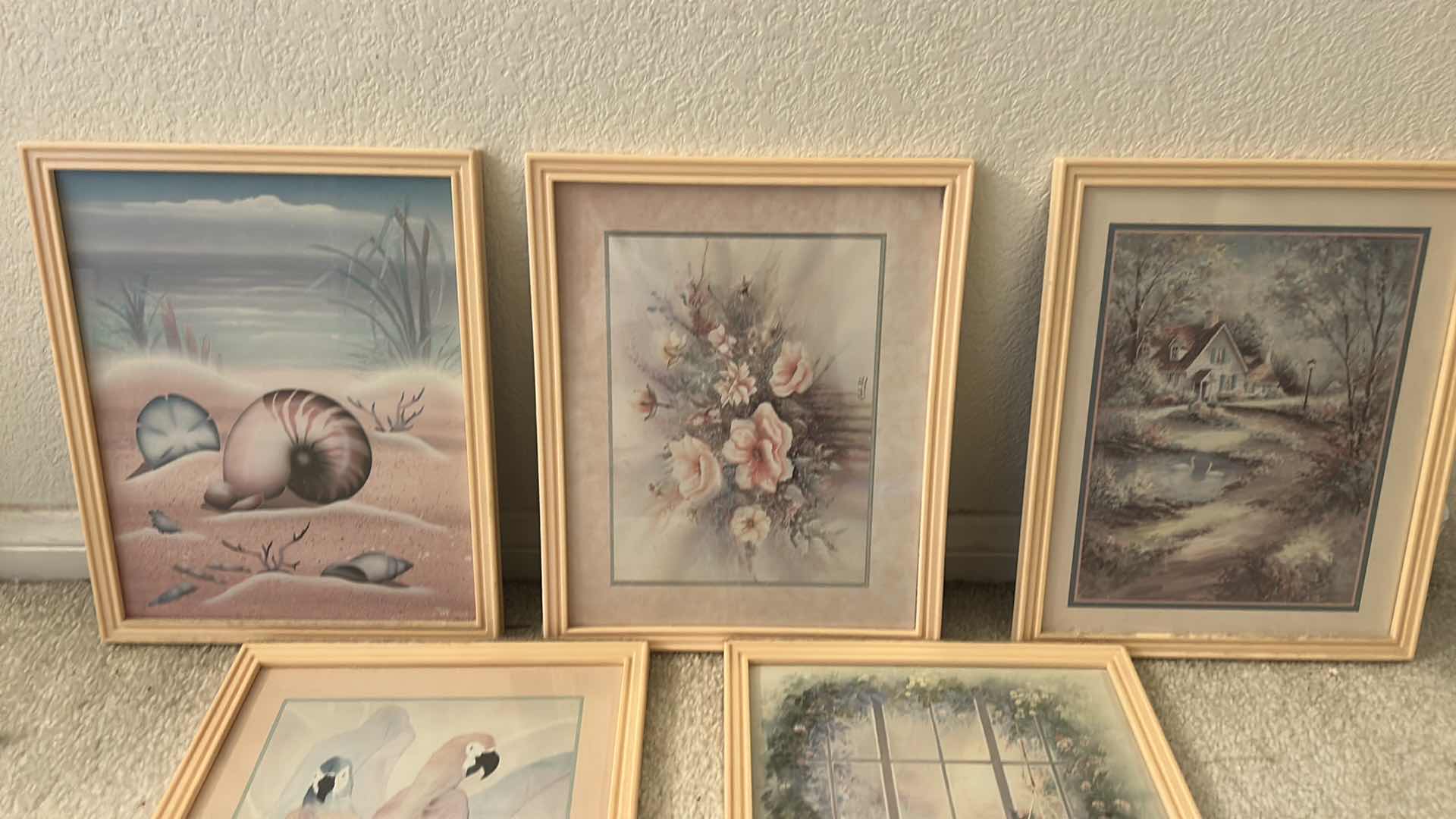 Photo 1 of 5 PASTEL FRAMED ARTWORK PIECES 8.75” x H10.75”