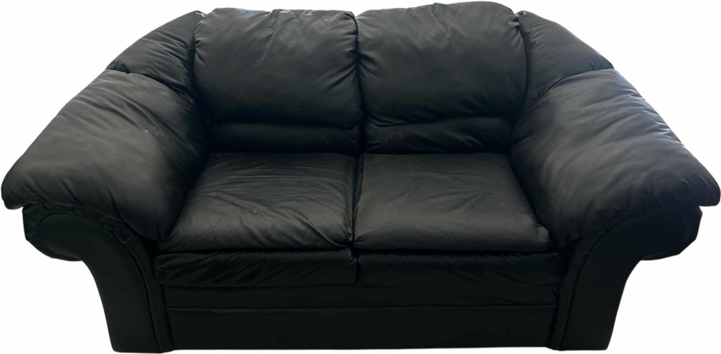 Photo 1 of ASHLEY FURNITURE BLACK VITTELINO BONDED LEATHER LOVESEAT 79“ x 39“ x H33“