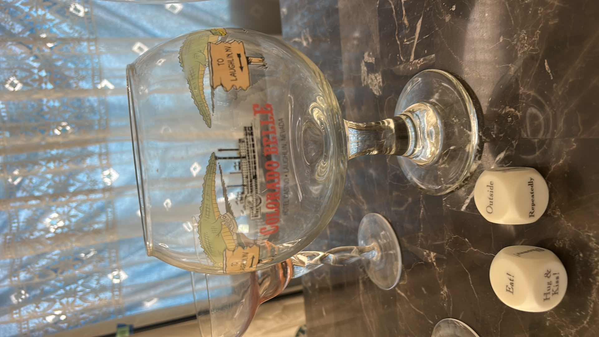 Photo 1 of COCKTAIL GLASSES, 3 VASES,  DICE GAME