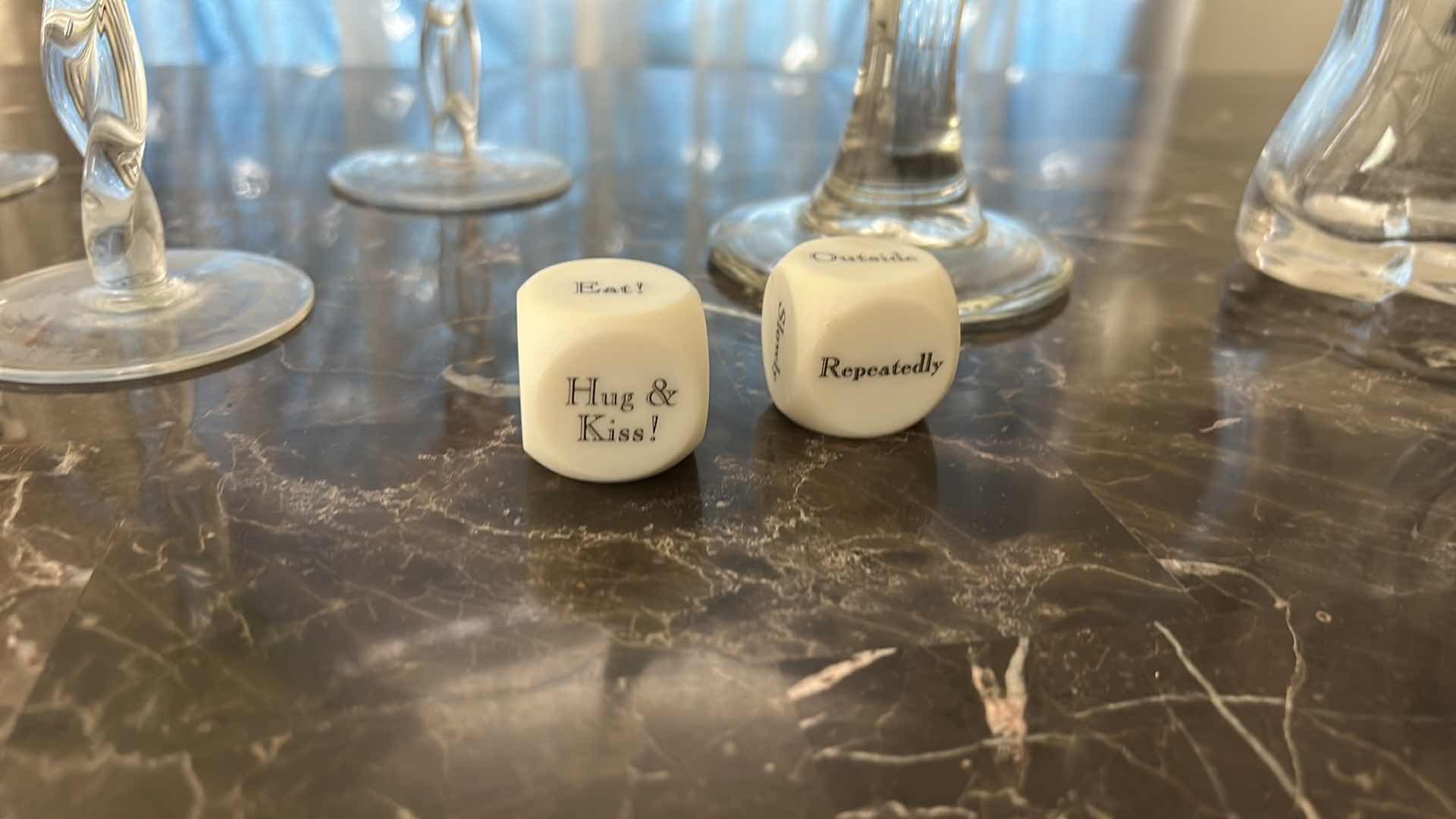 Photo 1 of COCKTAIL GLASSES, 3 VASES,  DICE GAME