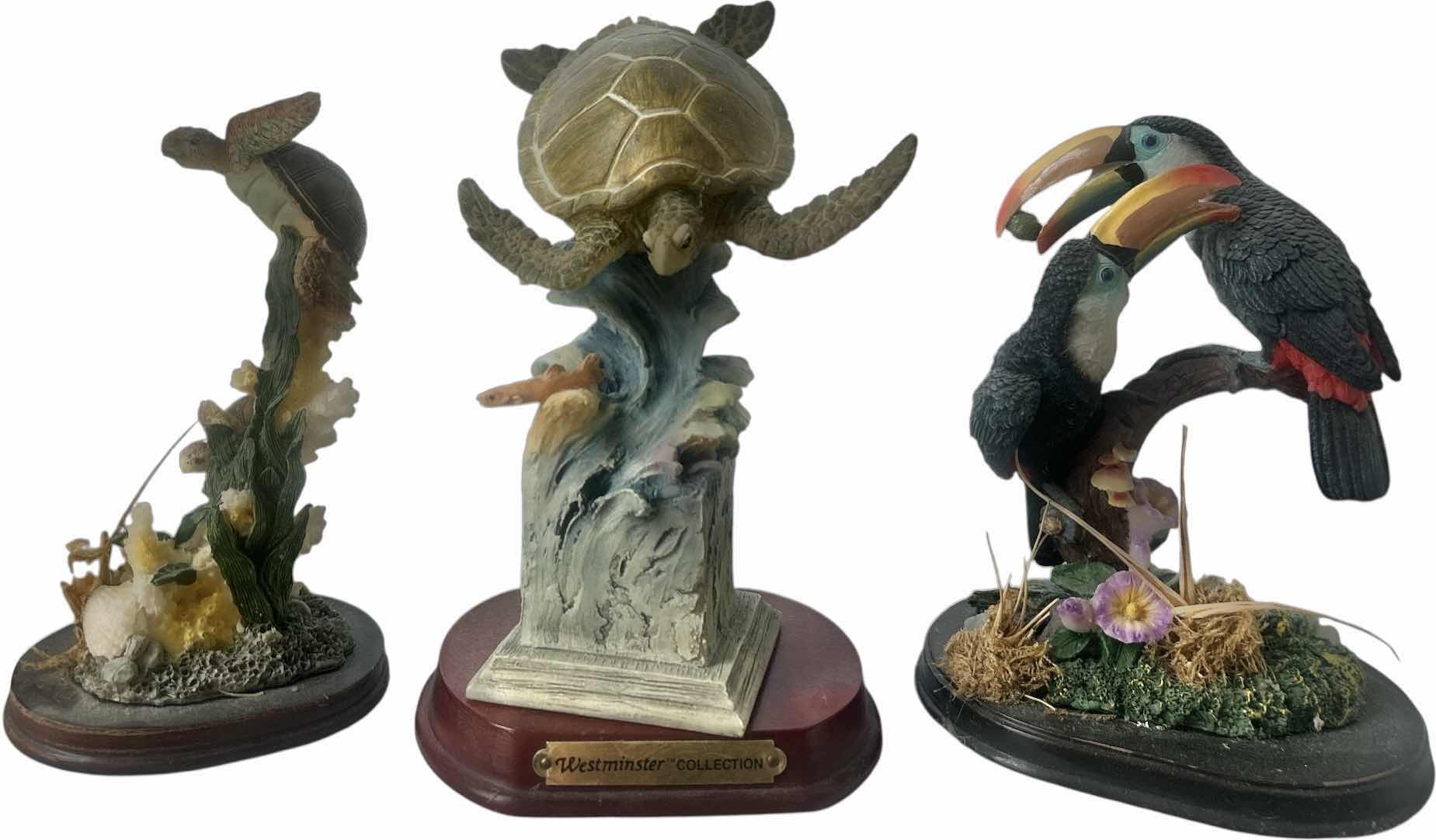 Photo 1 of 3 COLLECTIBLE FIGURINES- WESTMINSTER COLLECTION, TURTLES SND TOUCANS H8”