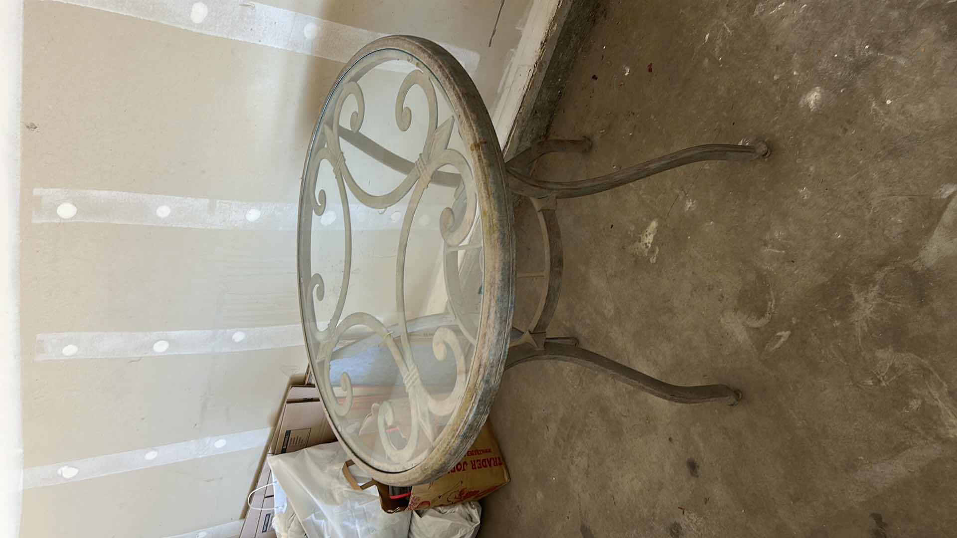 Photo 1 of OUTDOOR PATIO GLASS TOP TABLE 29.5” x H29”