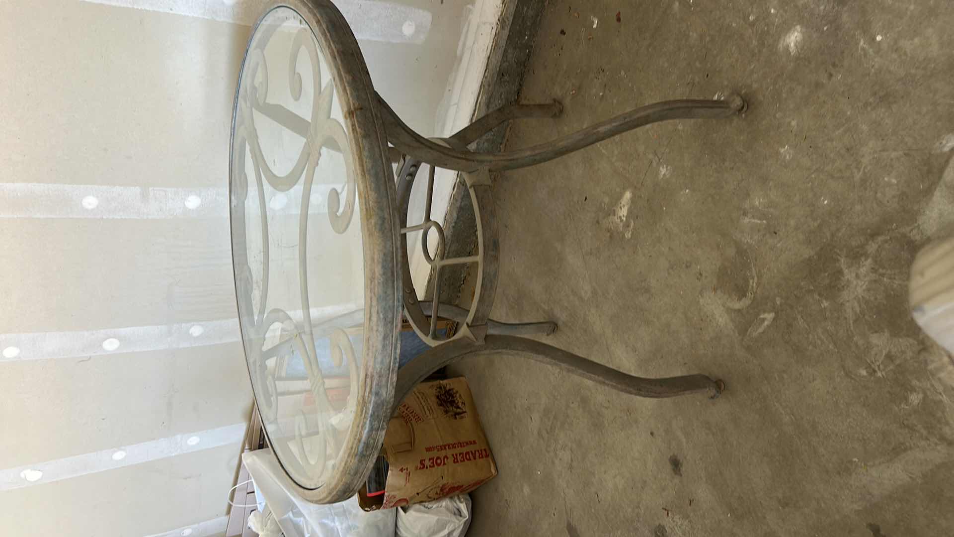 Photo 1 of OUTDOOR PATIO GLASS TOP TABLE 29.5” x H29”