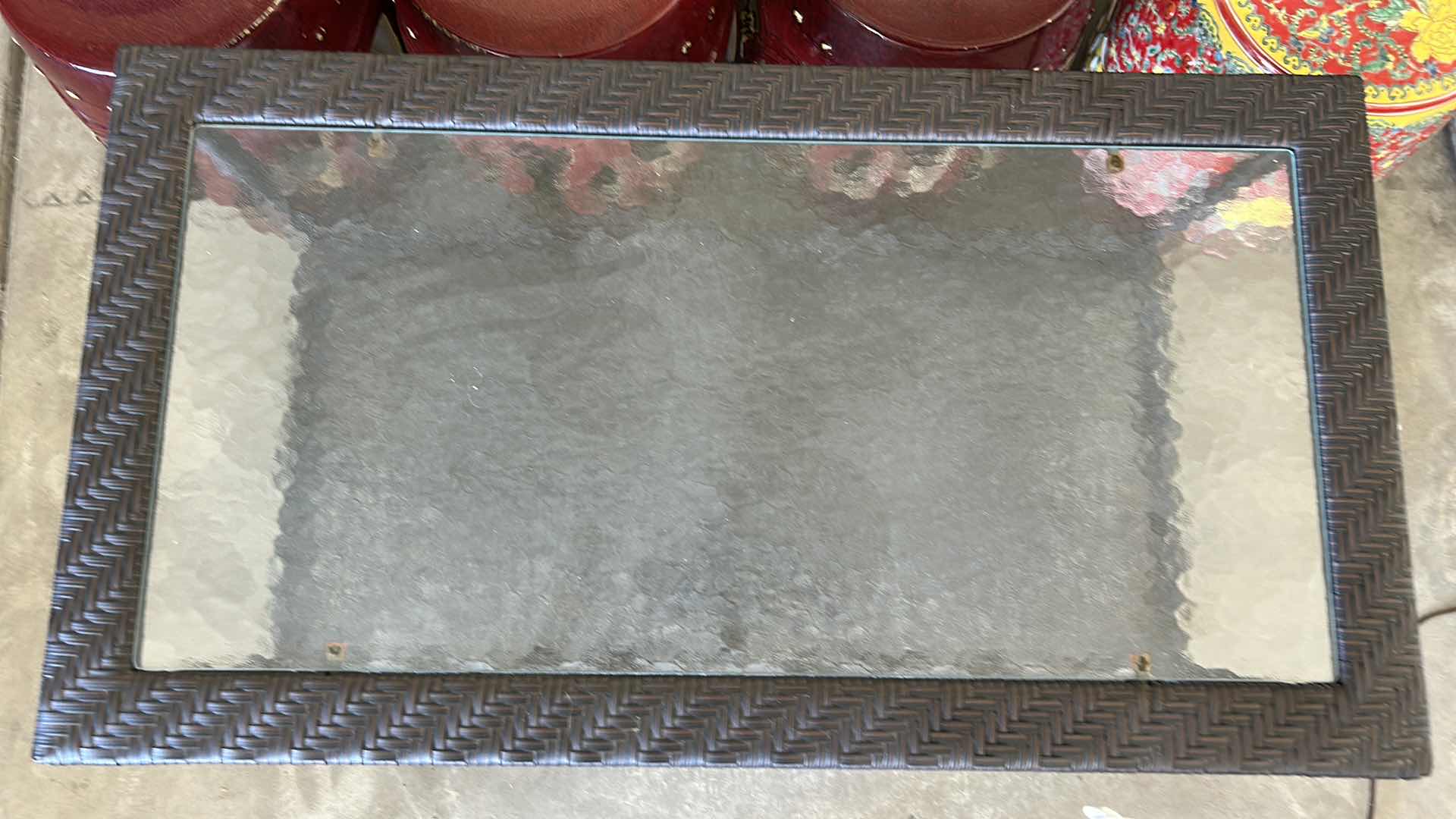 Photo 1 of FAUX WICKER OUTDOOR COCKTAIL TABLE 39“ x 21 1/2“ x H18“