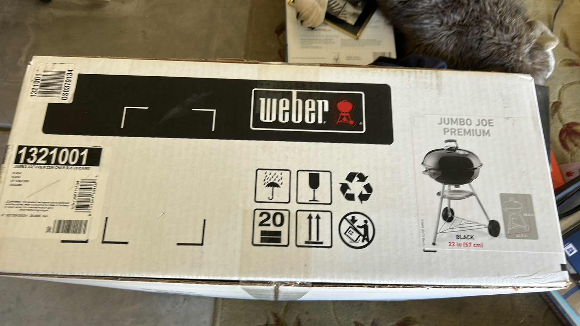 Photo 1 of NEW IN BOX WEBER JUMBO JOE PREMIUM BLACK 22” CHAR BBQ