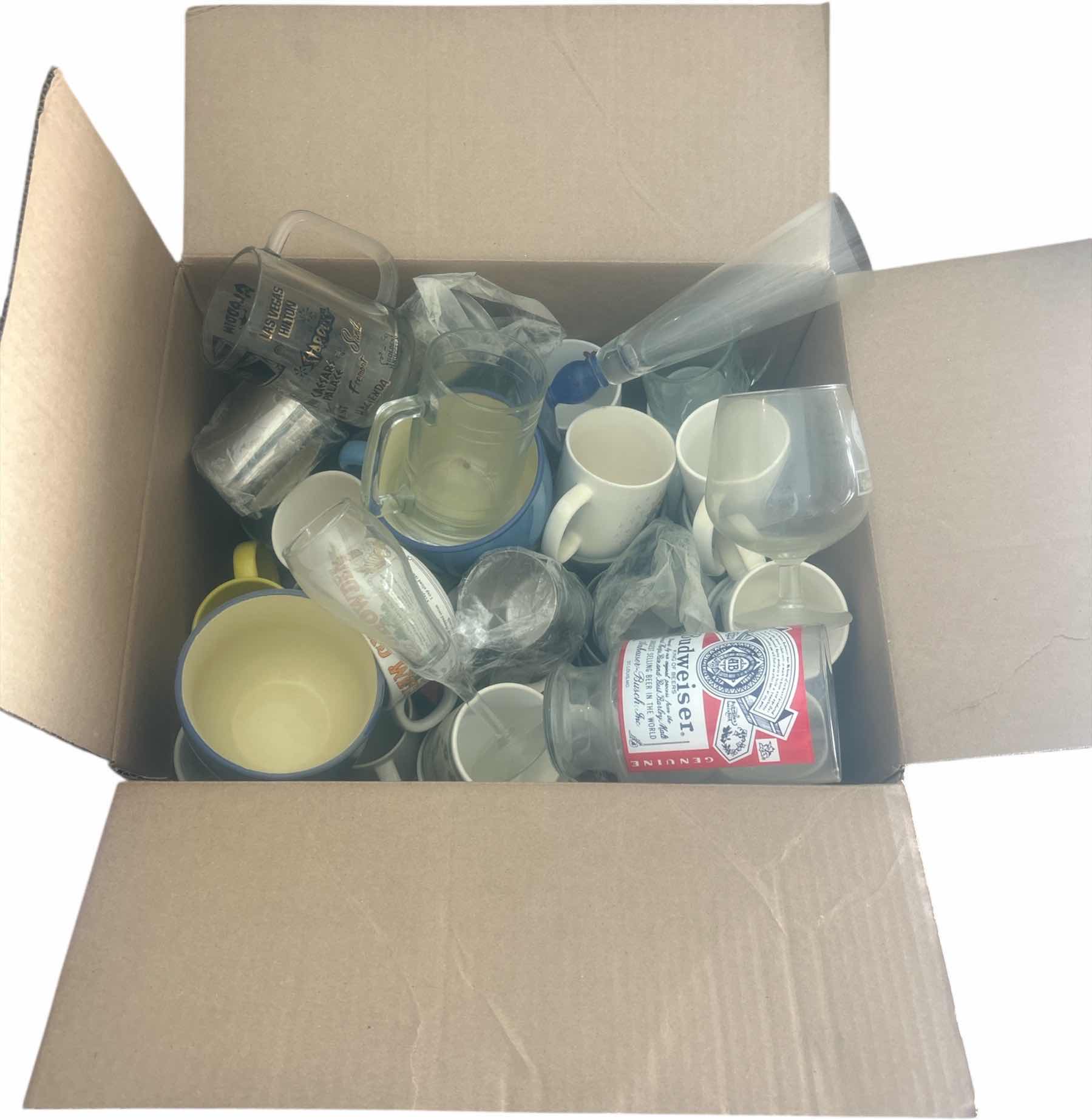 Photo 1 of BOX FULL OF MUGS AND GLASSWARE