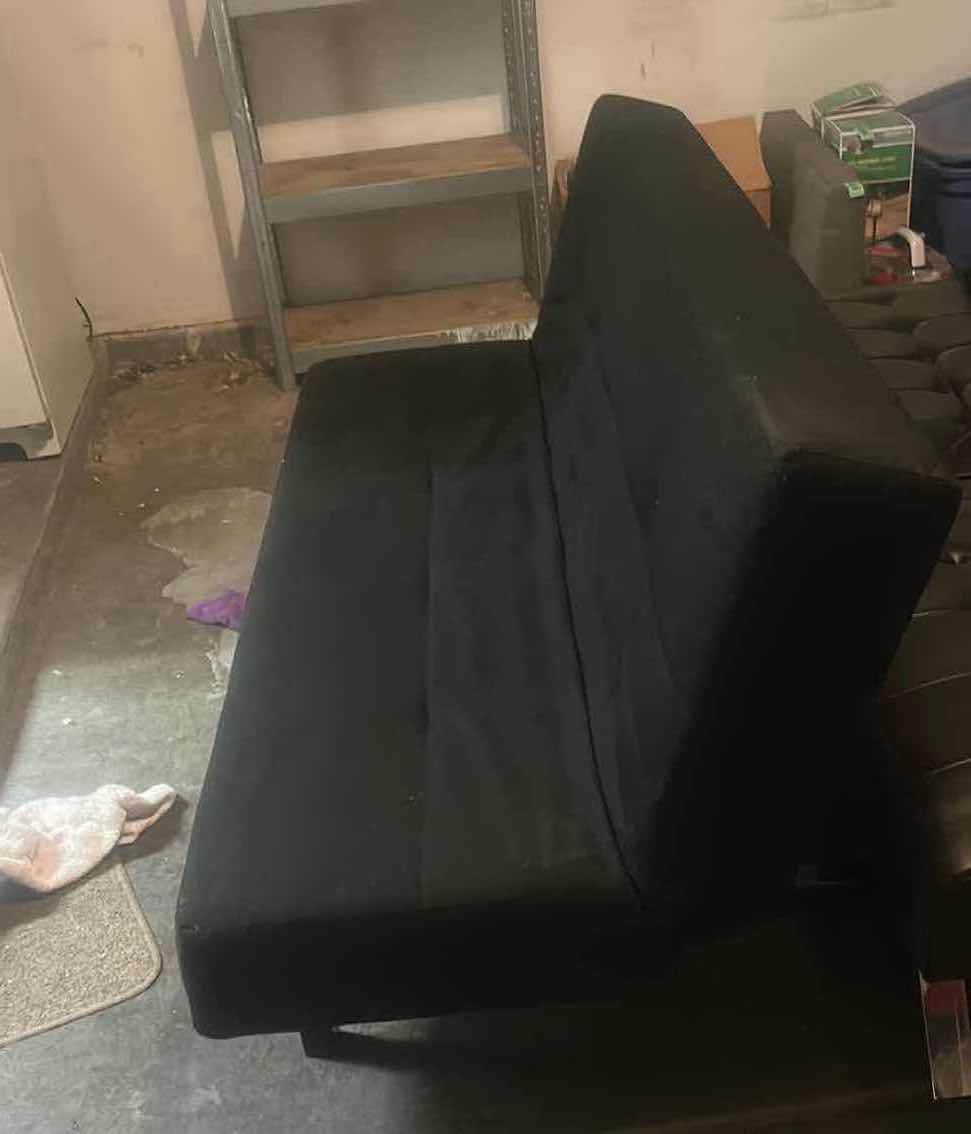 Photo 1 of 70” BLACK FABRIC FUTON