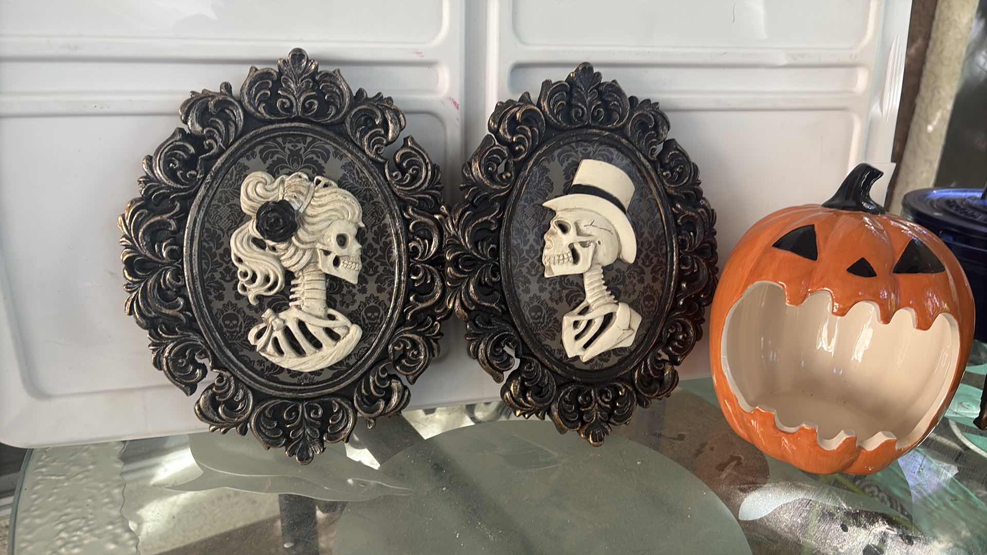 Photo 1 of CONTENTS OF TOTE HALLOWEEN DECORATIONS 12” CANDLEABRA
