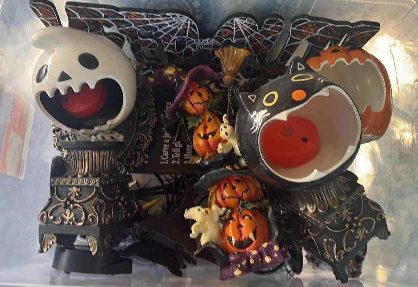 Photo 1 of CONTENTS OF TOTE HALLOWEEN DECORATIONS 12” CANDLEABRA