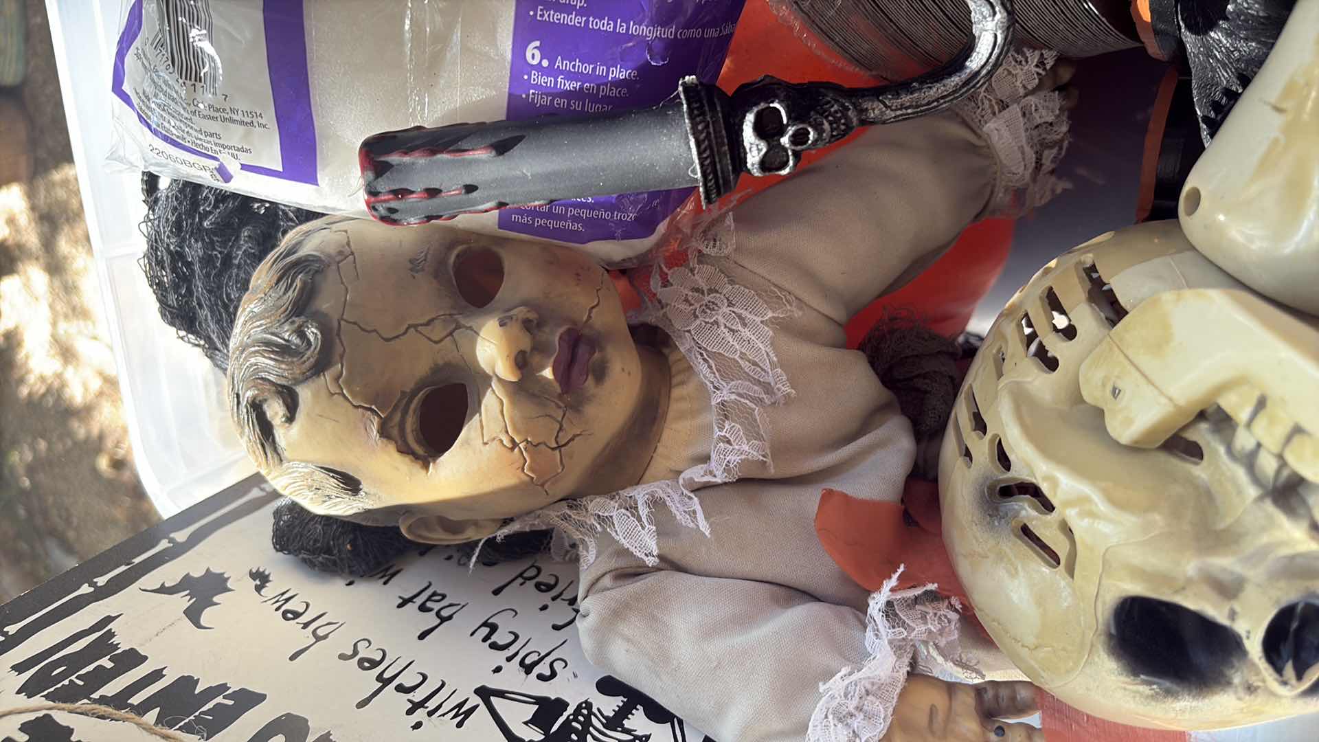 Photo 1 of CONTENTS OF TOTE HALLOWEEN DECORATIONS