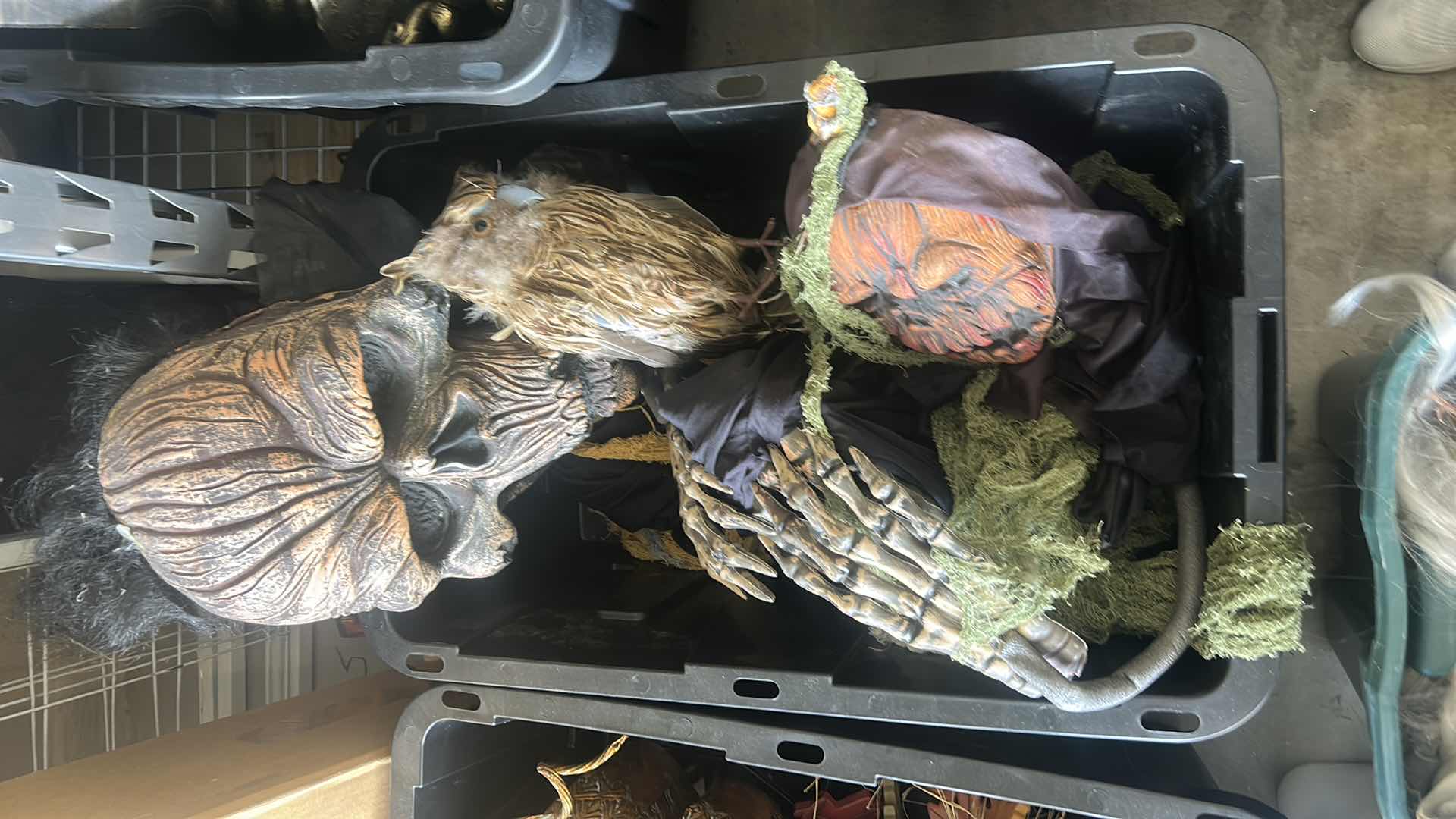 Photo 1 of TOTE- SCARY HALLOWEEN DECORATIONS/ 2 LARGER THAN LIFE SIZE GHOULS AND LIFE SIZE OWL