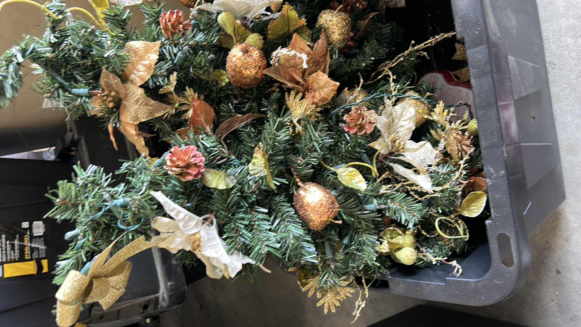 Photo 1 of TOTE FULL OF CHRISTMAS DECOR