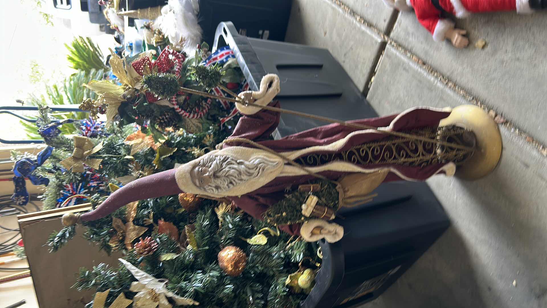 Photo 1 of TOTE FULL OF CHRISTMAS DECOR
