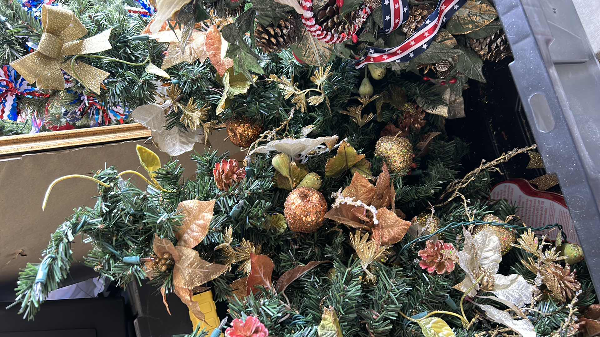Photo 1 of TOTE FULL OF CHRISTMAS DECOR