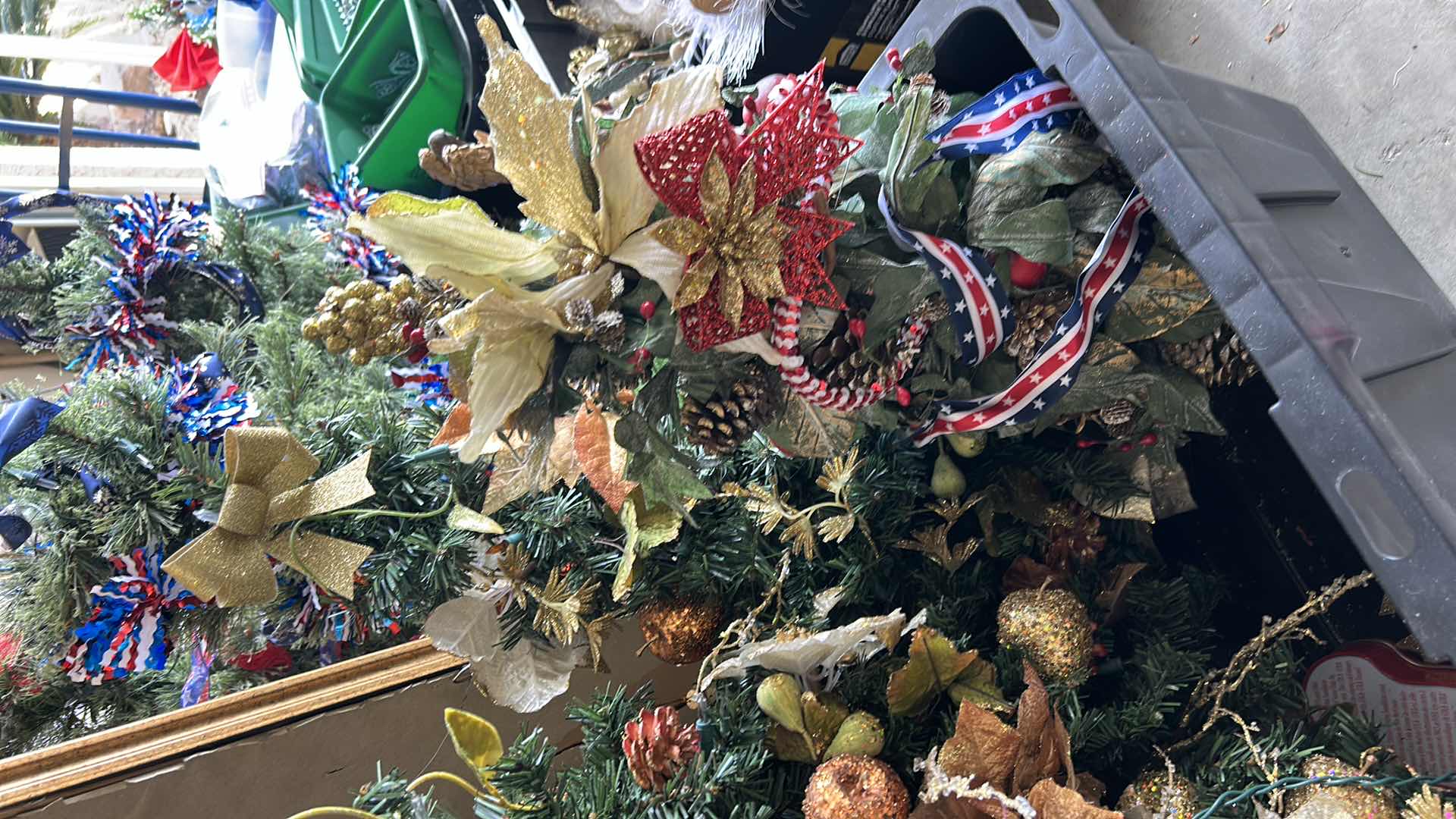 Photo 1 of TOTE FULL OF CHRISTMAS DECOR