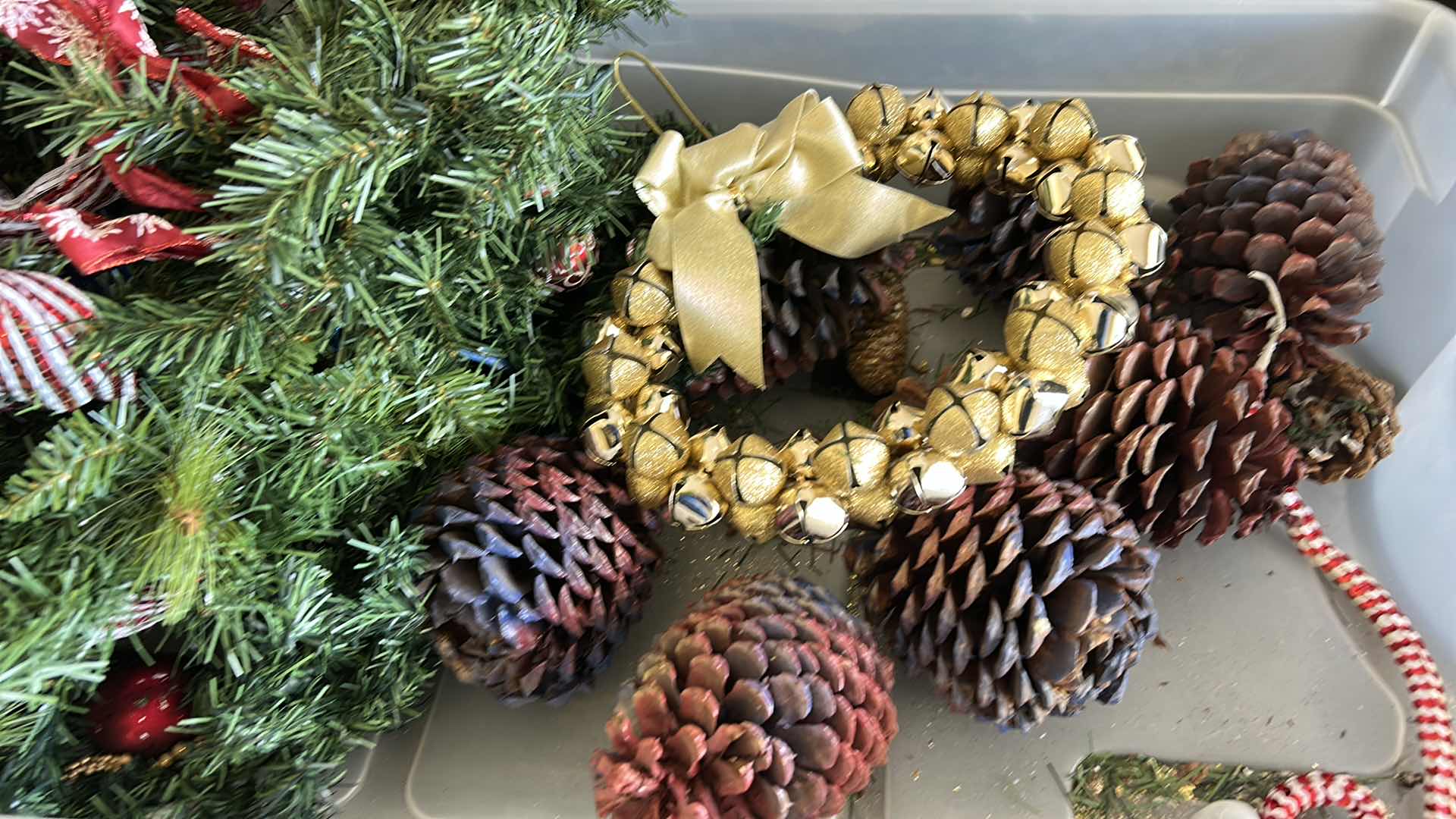 Photo 1 of TOTE FULL OF CHRISTMAS DECOR