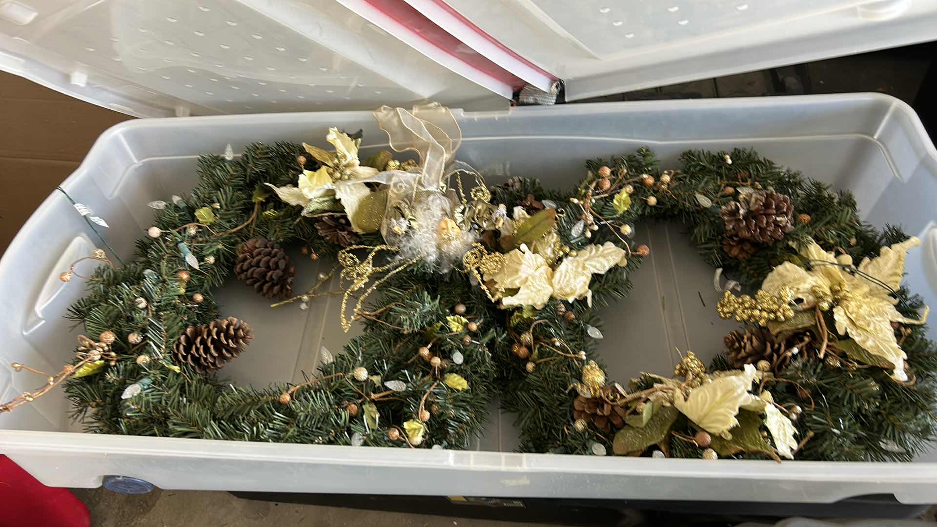 Photo 1 of TOTE FULL OF CHRISTMAS DECOR
